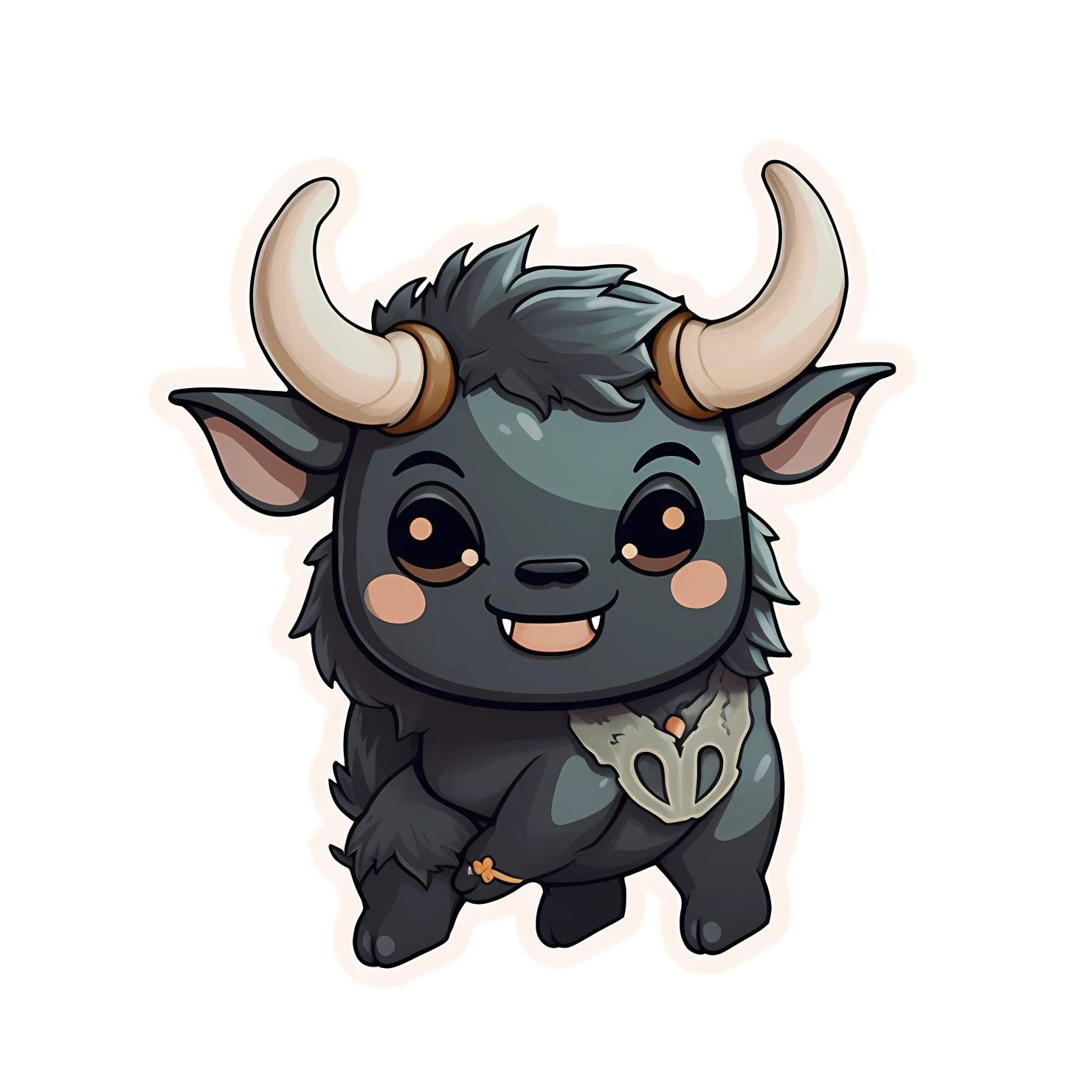 Kawaii minotaur sticker isolated on transparent background #28194
