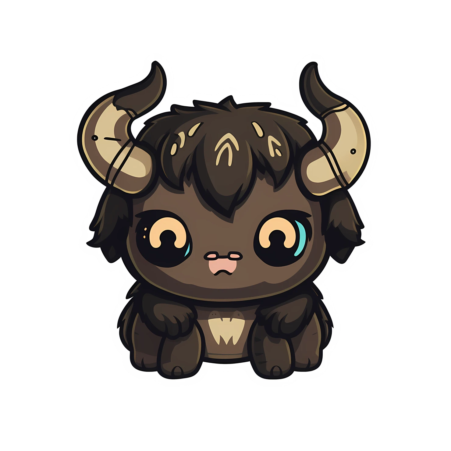 Kawaii minotaur sticker isolated on transparent background #28195