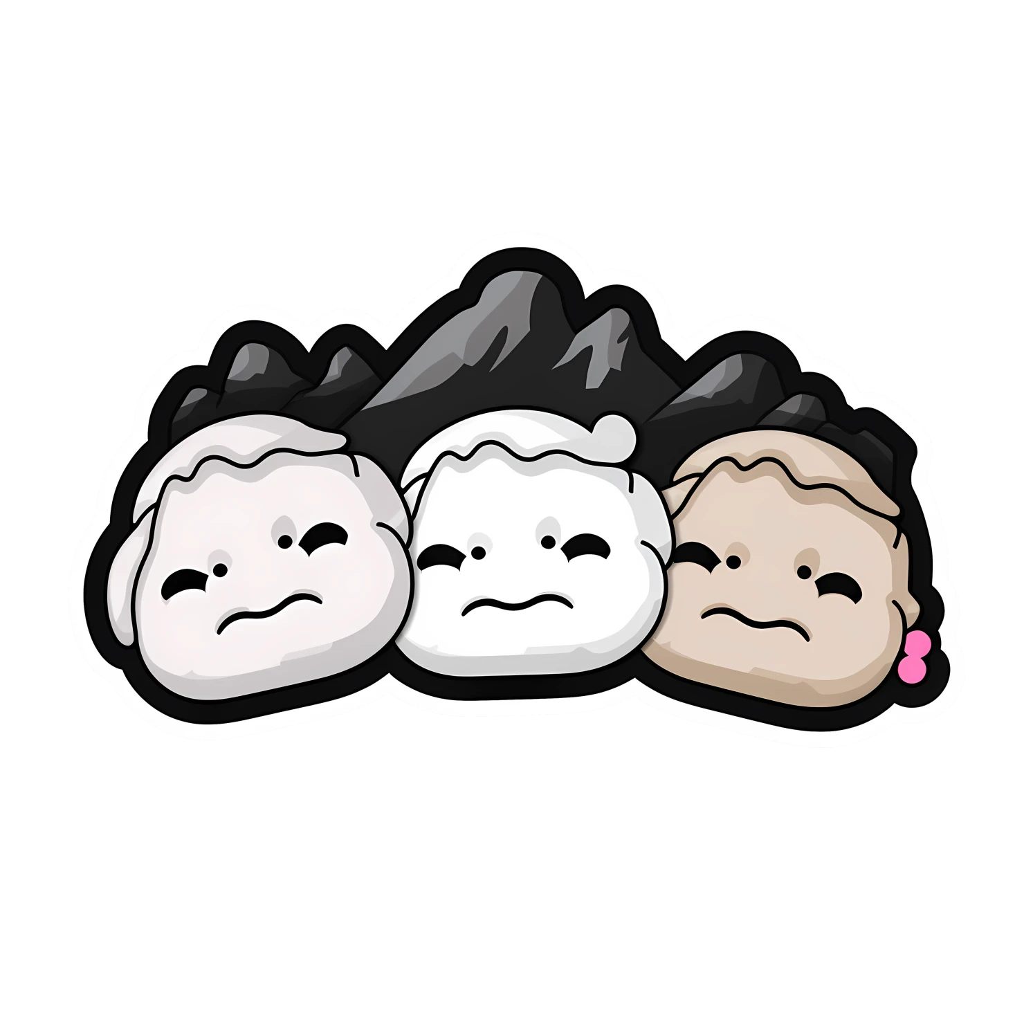 Kawaii mount rushmore sticker isolated on transparent background #28200