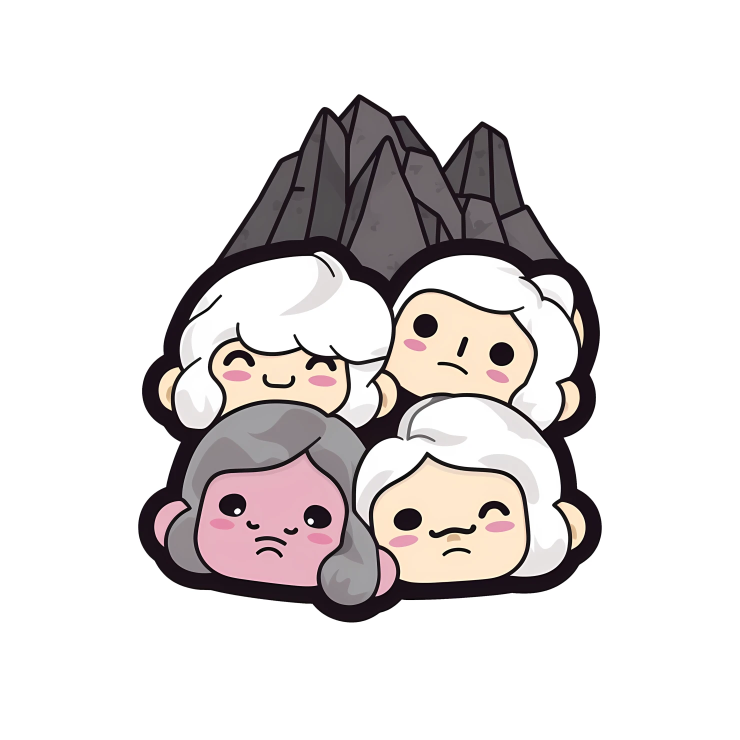 Kawaii mount rushmore sticker isolated on transparent background #28202