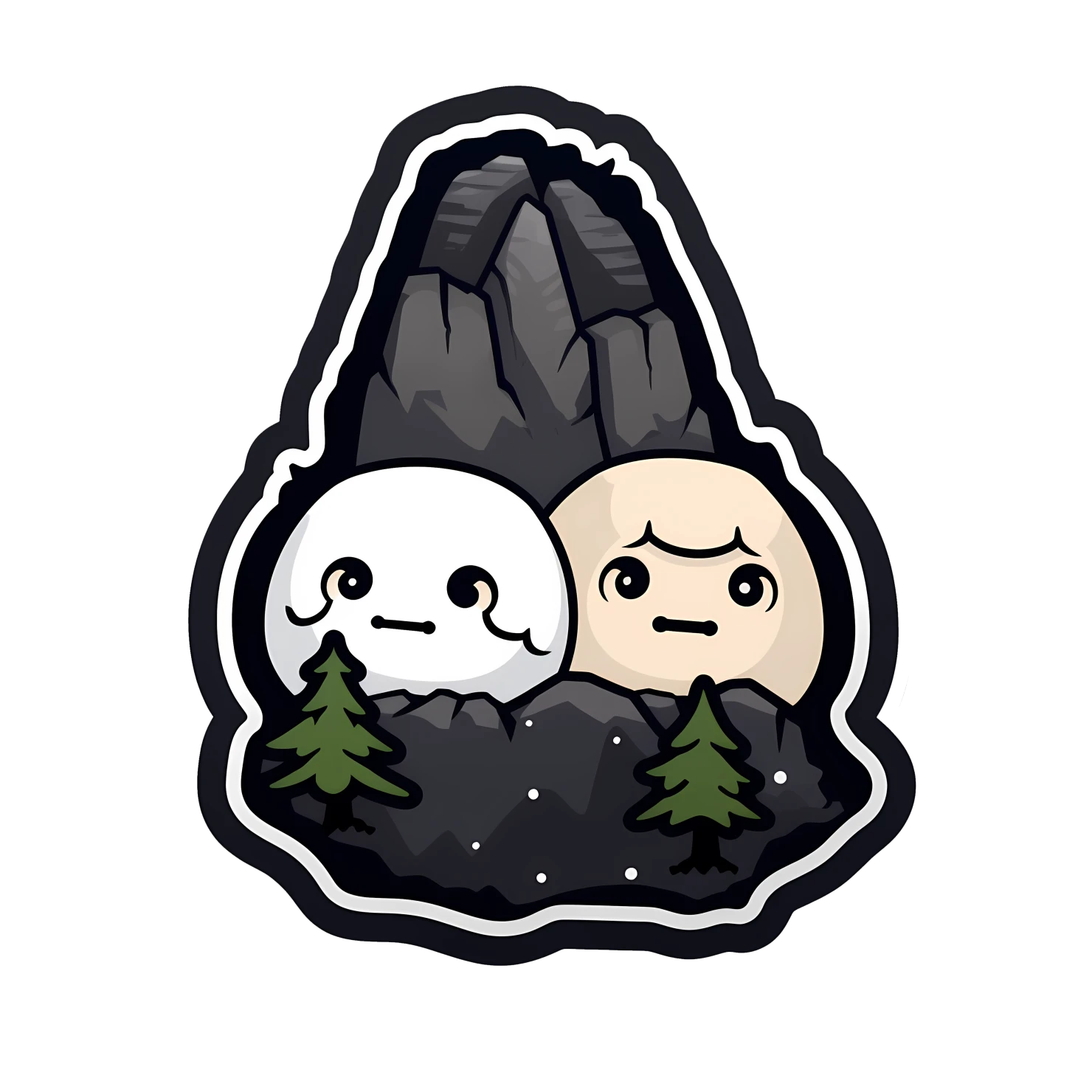 Kawaii mount rushmore sticker isolated on transparent background #28204
