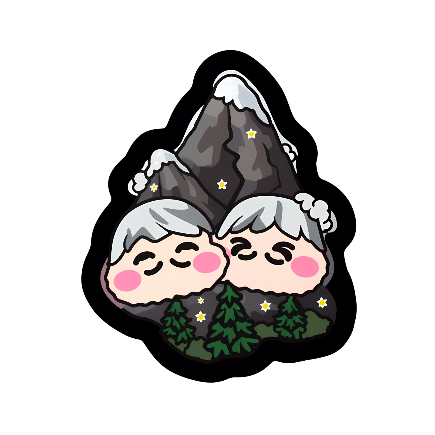 Kawaii mount rushmore sticker isolated on transparent background #28207