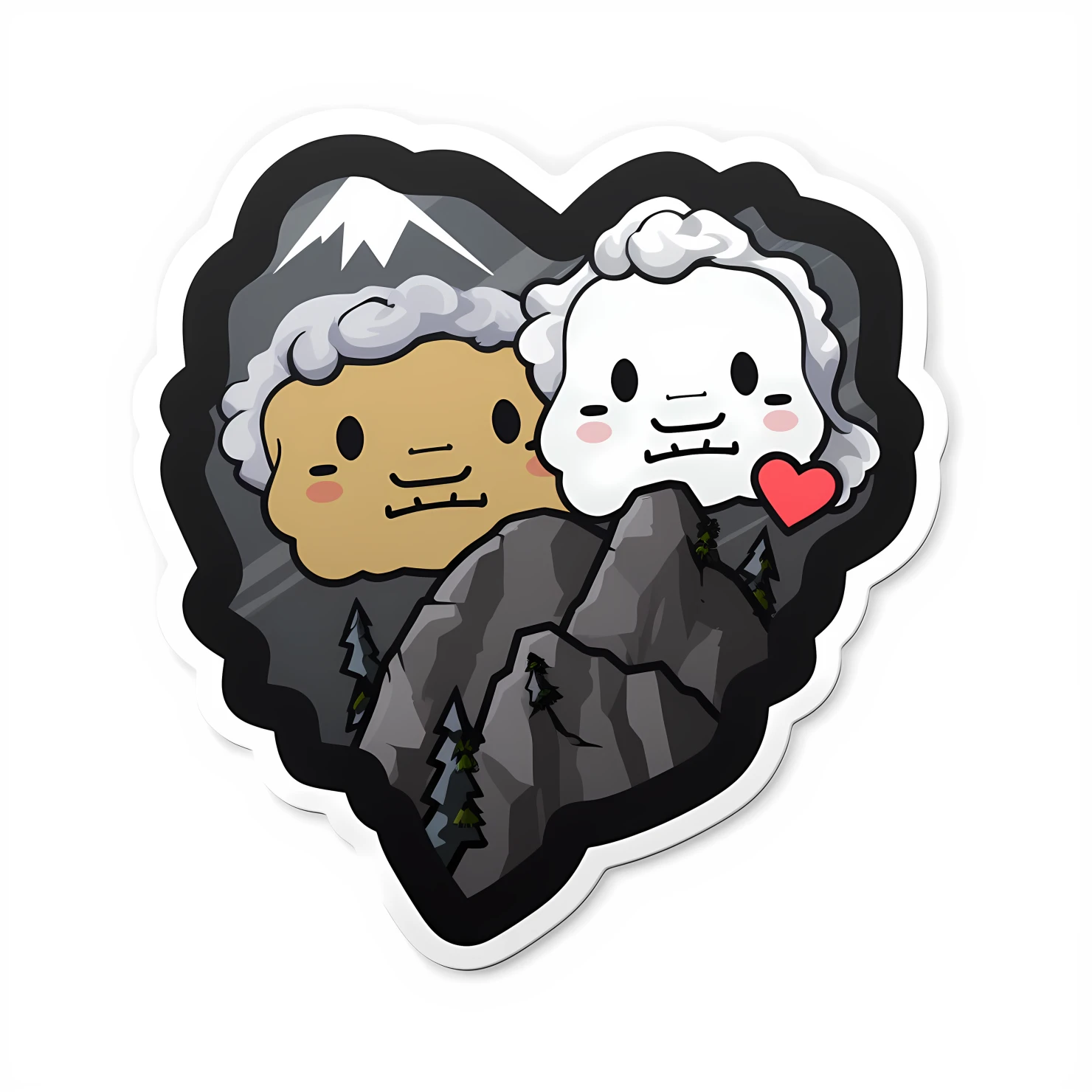 Kawaii mount rushmore sticker isolated on transparent background #28212