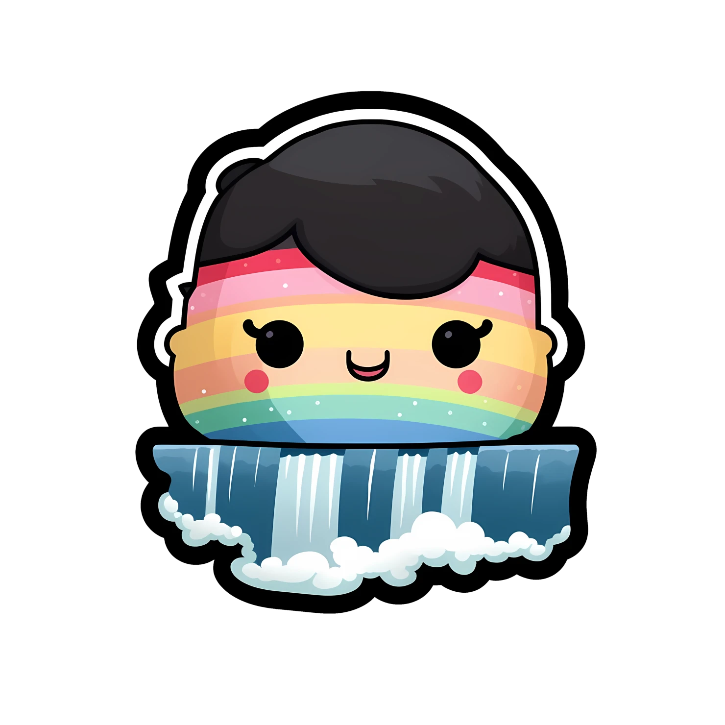 Kawaii Niagara falls sticker isolated on transparent background #28226