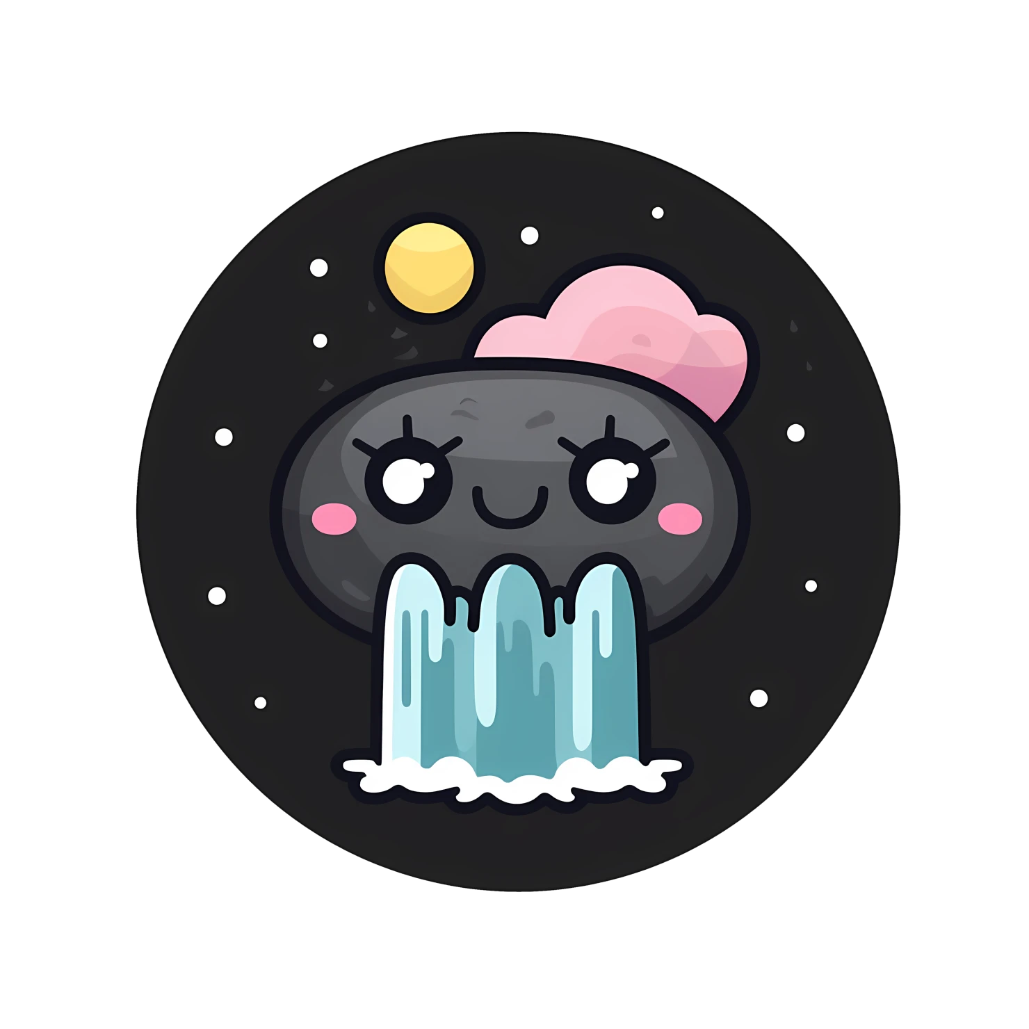 Kawaii Niagara falls sticker isolated on transparent background #28231