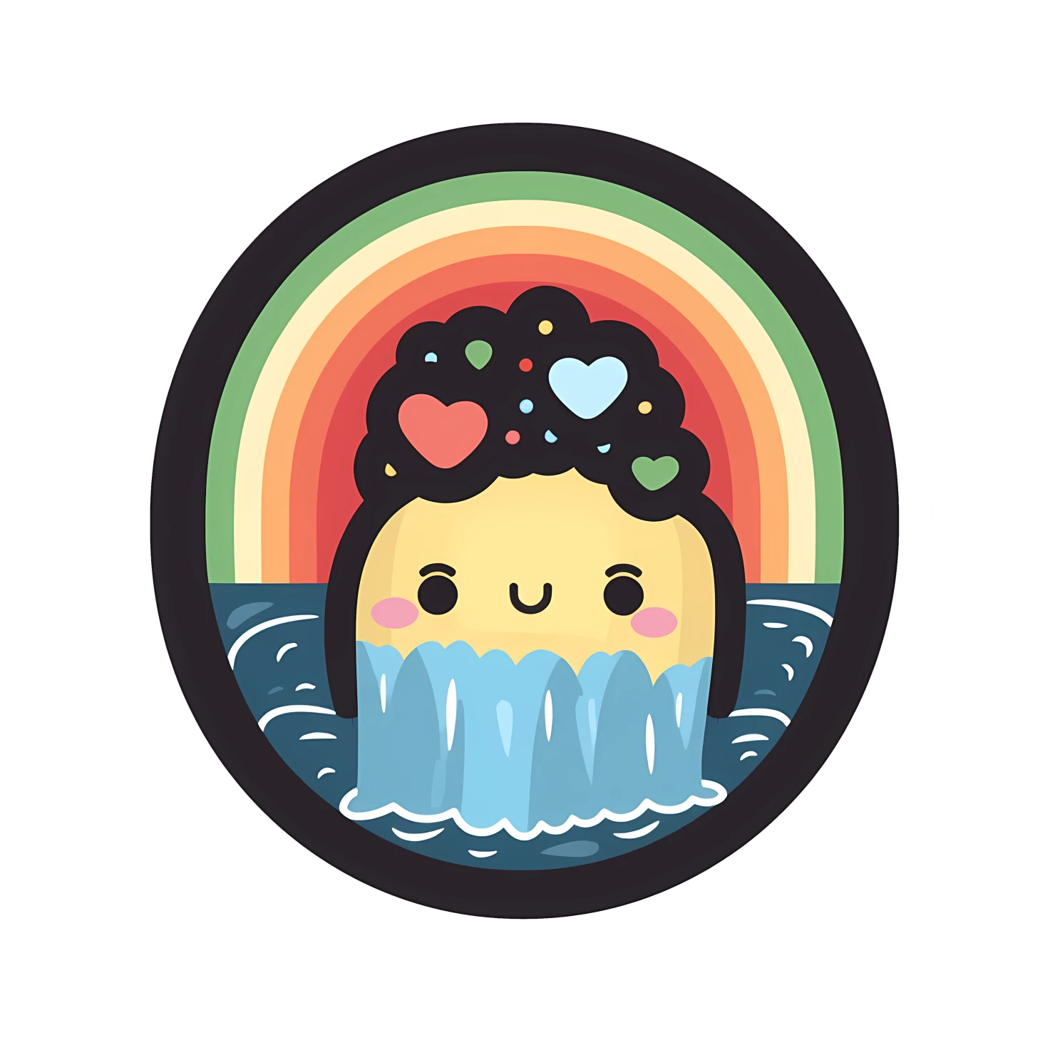 Kawaii Niagara falls sticker isolated on transparent background #28232