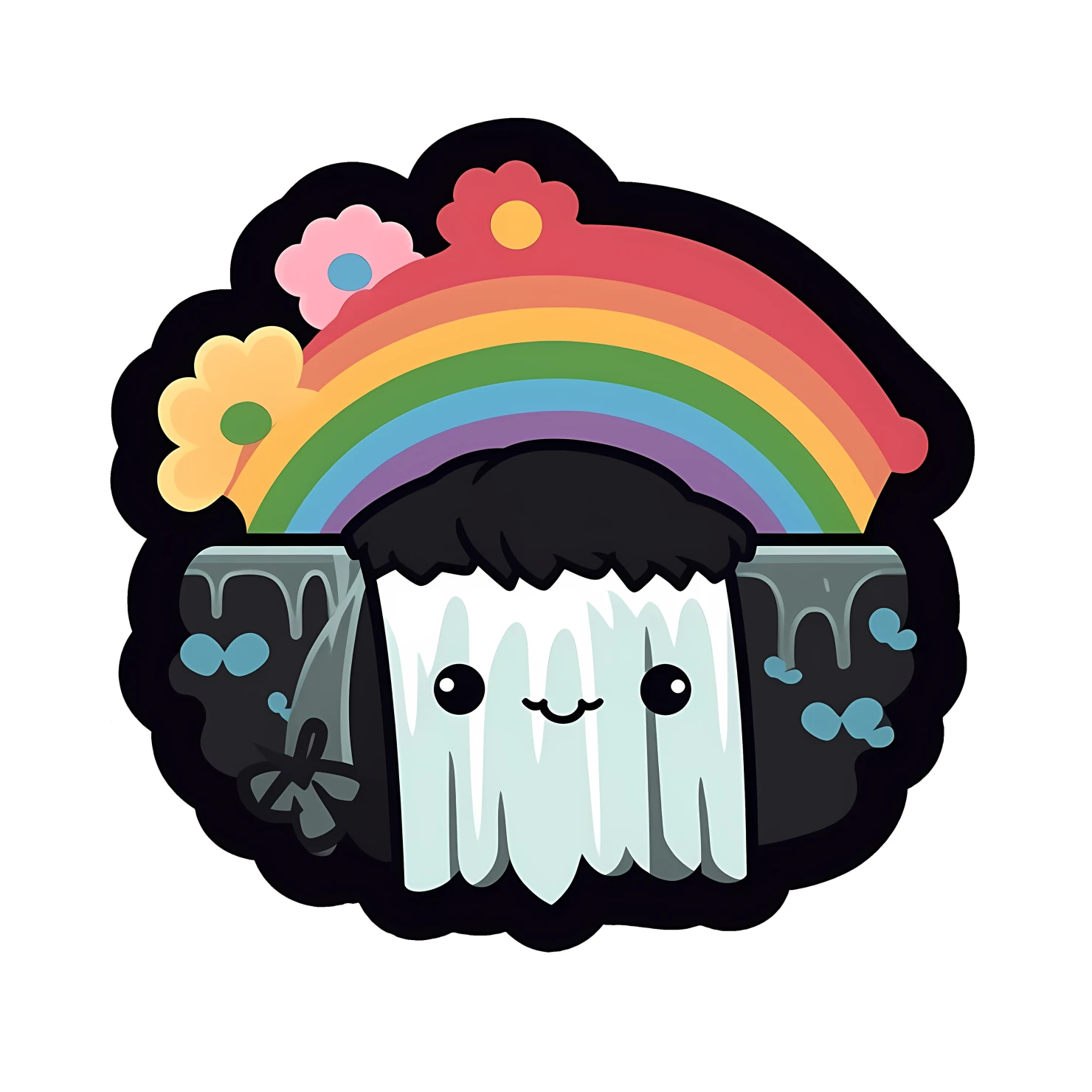 Kawaii Niagara falls sticker isolated on transparent background #28235