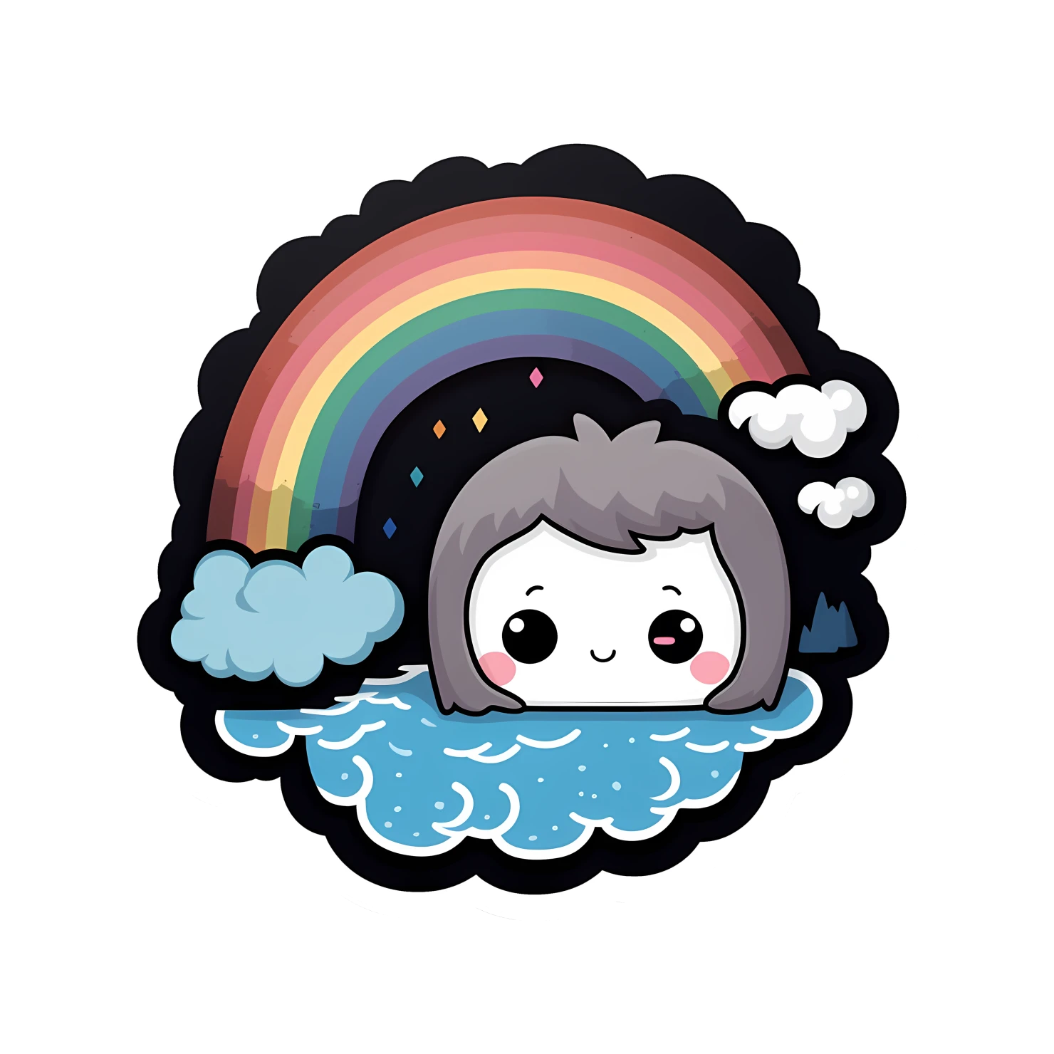 Kawaii Niagara falls sticker isolated on transparent background #28236