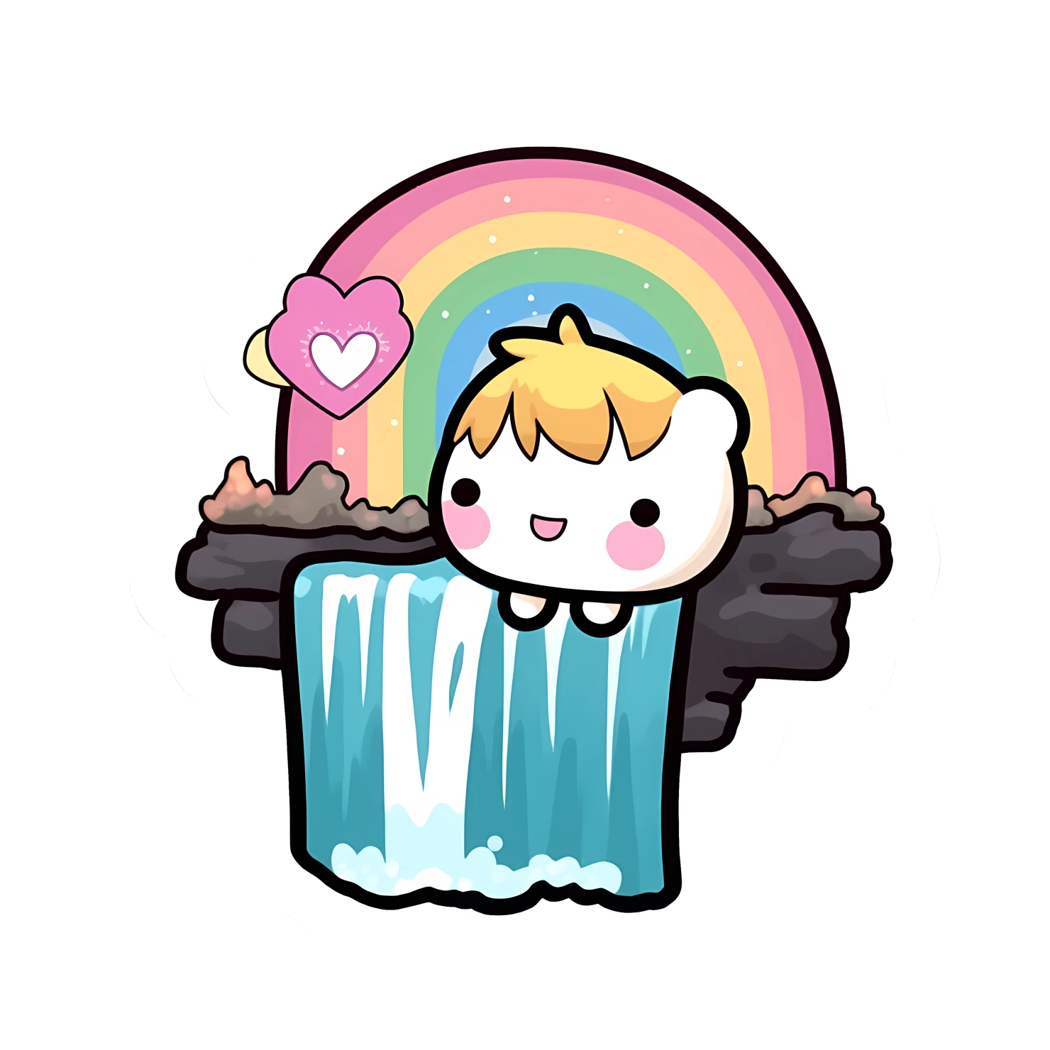 Kawaii Niagara falls sticker isolated on transparent background #28239