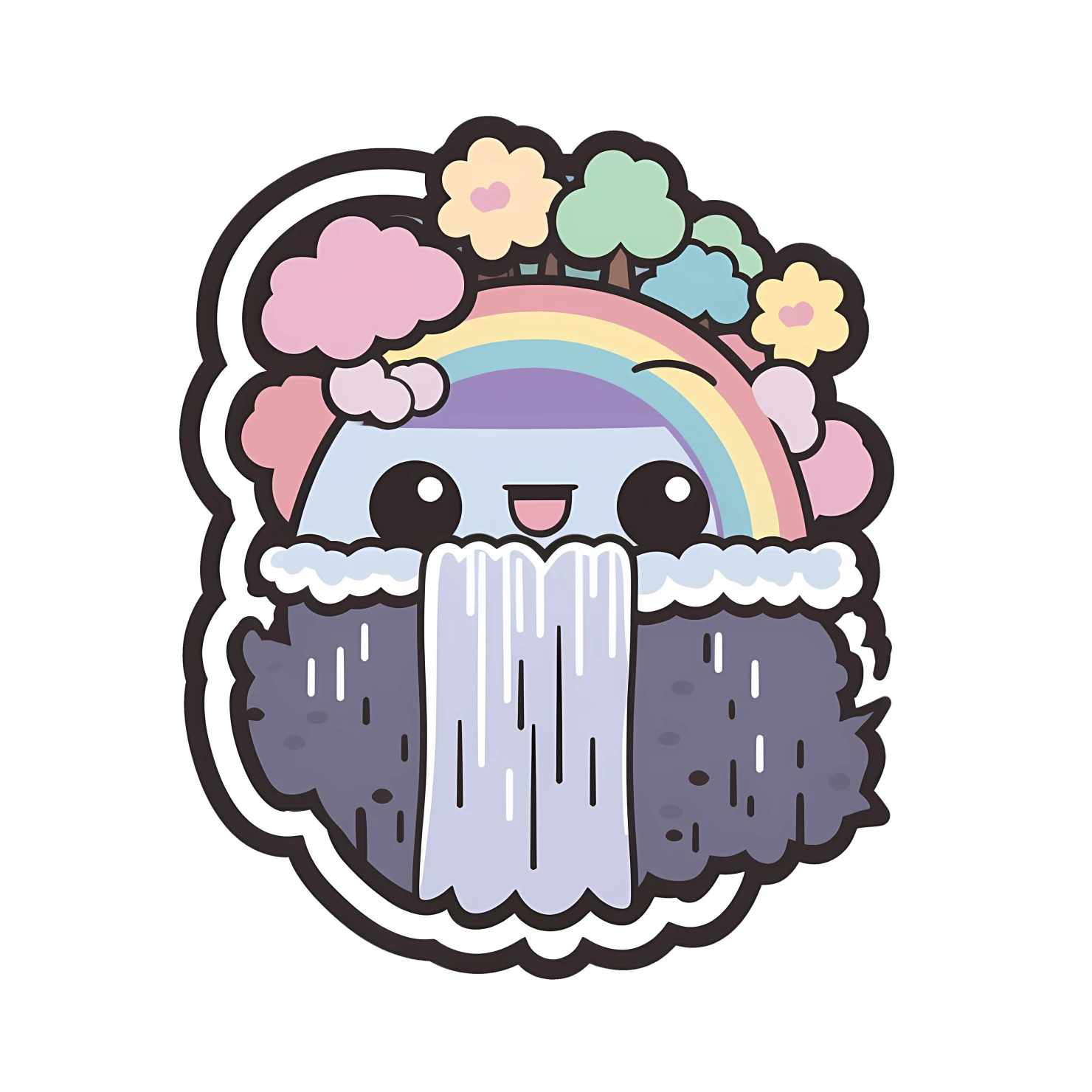 Kawaii Niagara falls sticker isolated on transparent background #28240