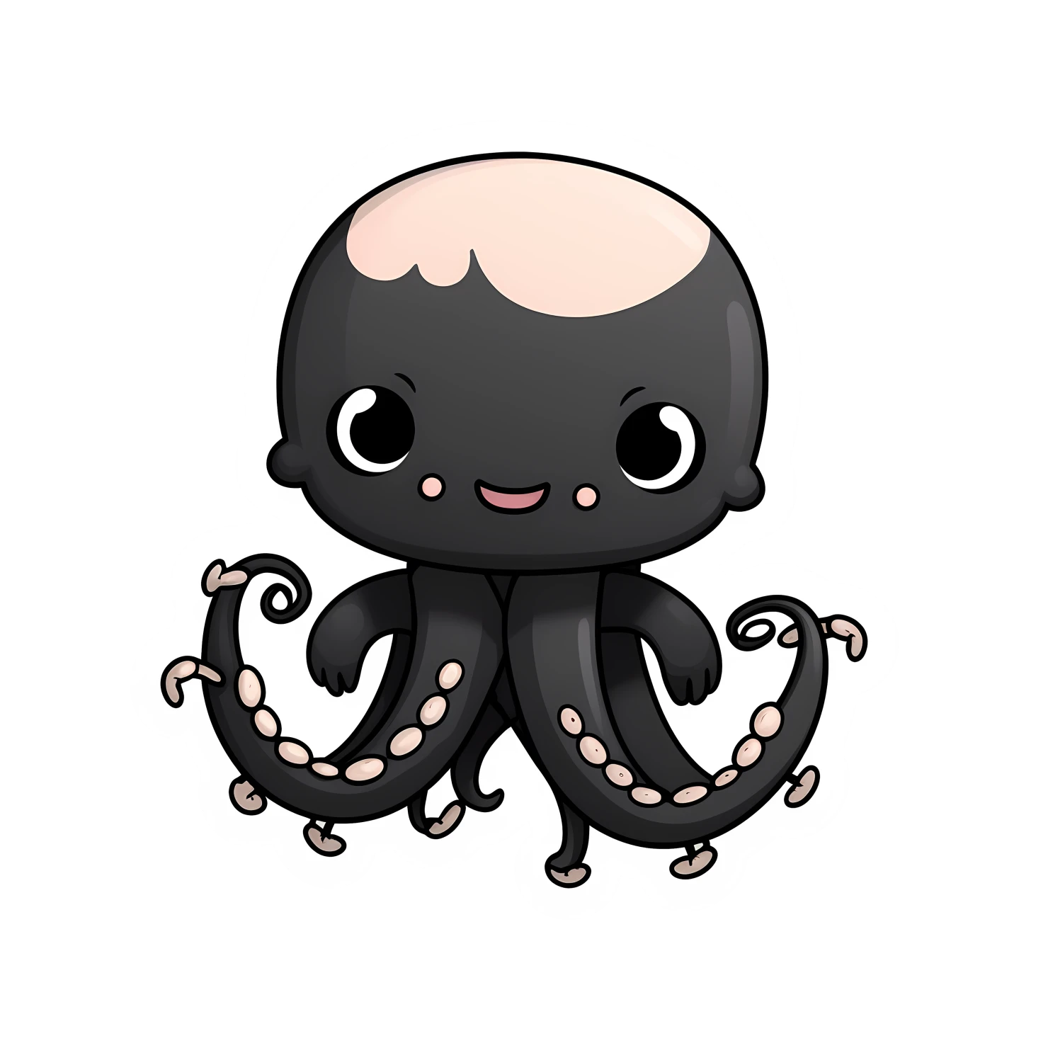 Kawaii octopus sticker isolated on transparent background #28241