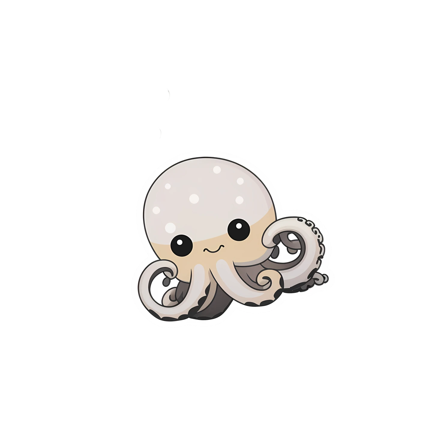 Kawaii octopus sticker isolated on transparent background #28242