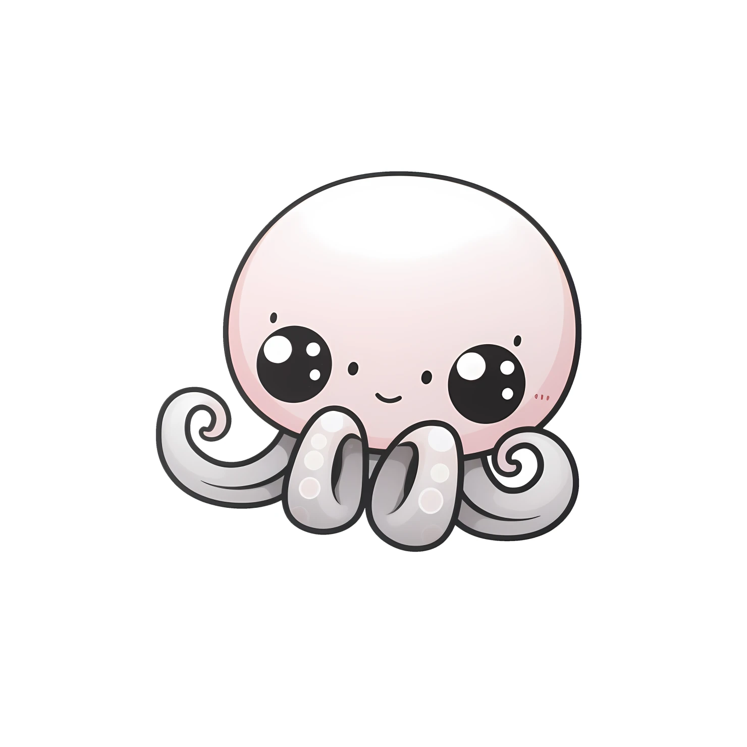 Kawaii octopus sticker isolated on transparent background #28245