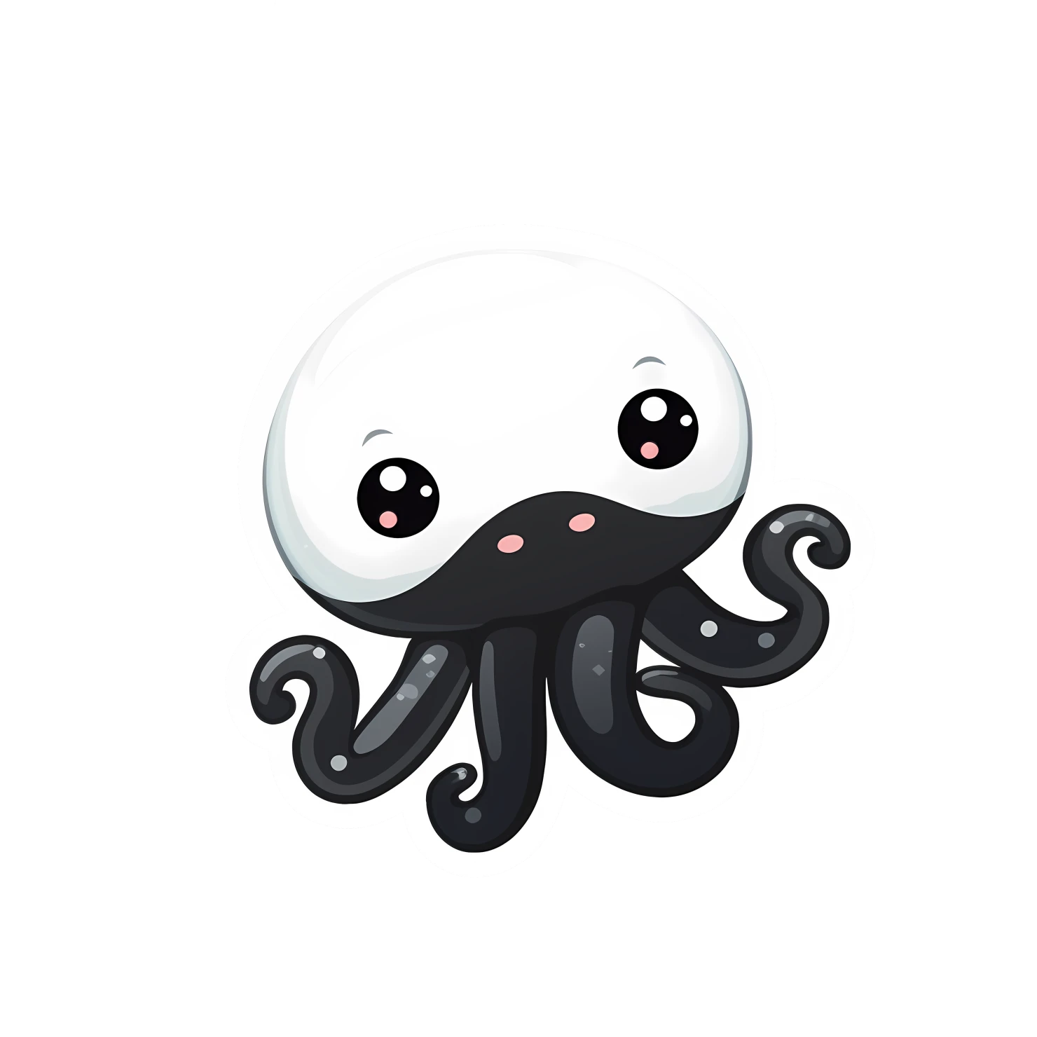 Kawaii octopus sticker isolated on transparent background #28246