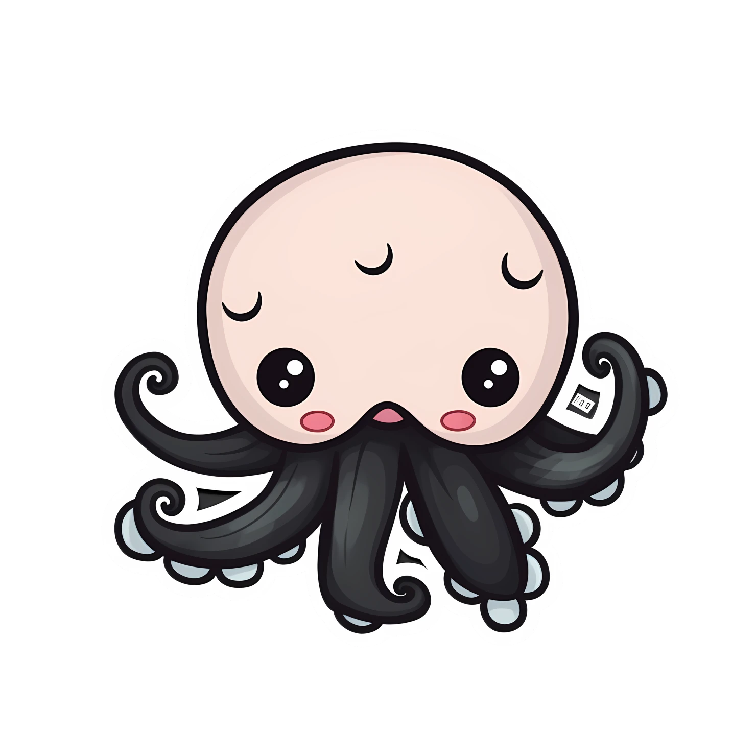 Kawaii octopus sticker isolated on transparent background #28247