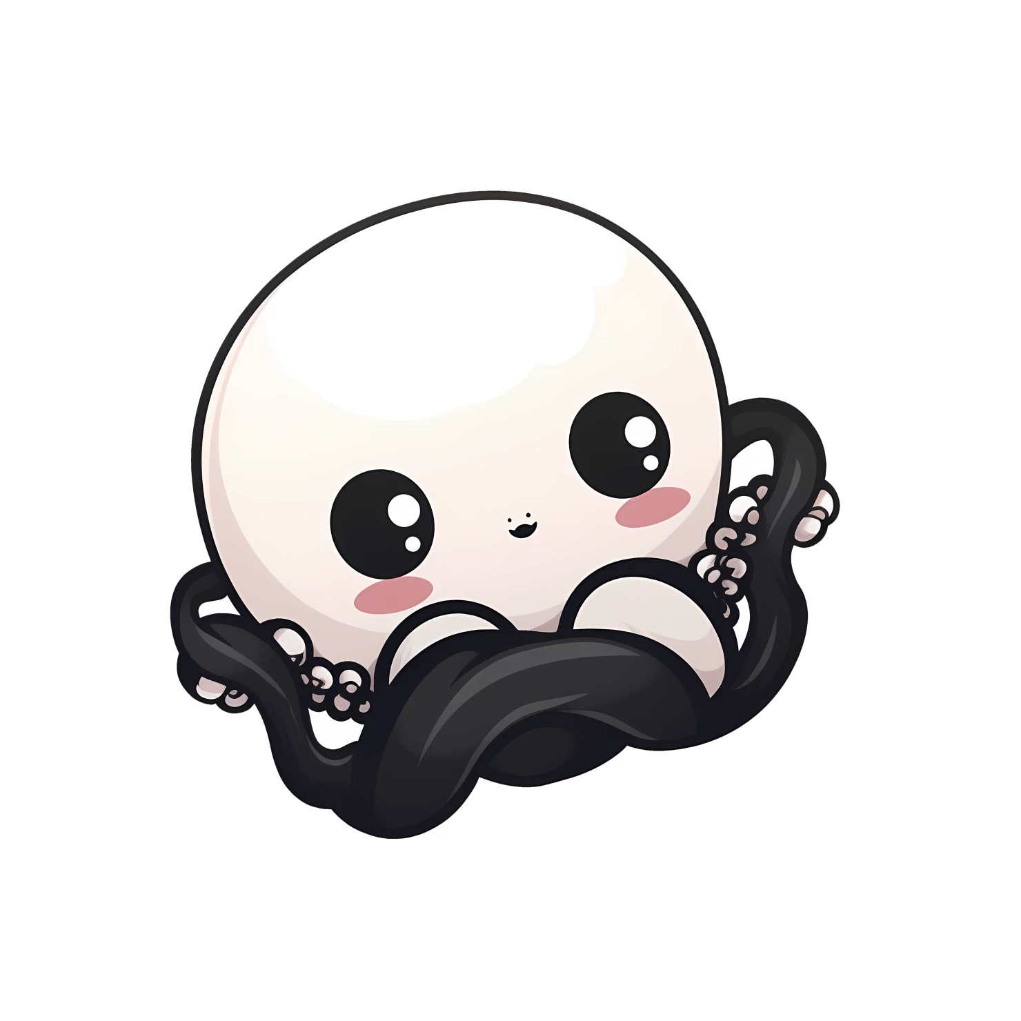 Kawaii octopus sticker isolated on transparent background #28249