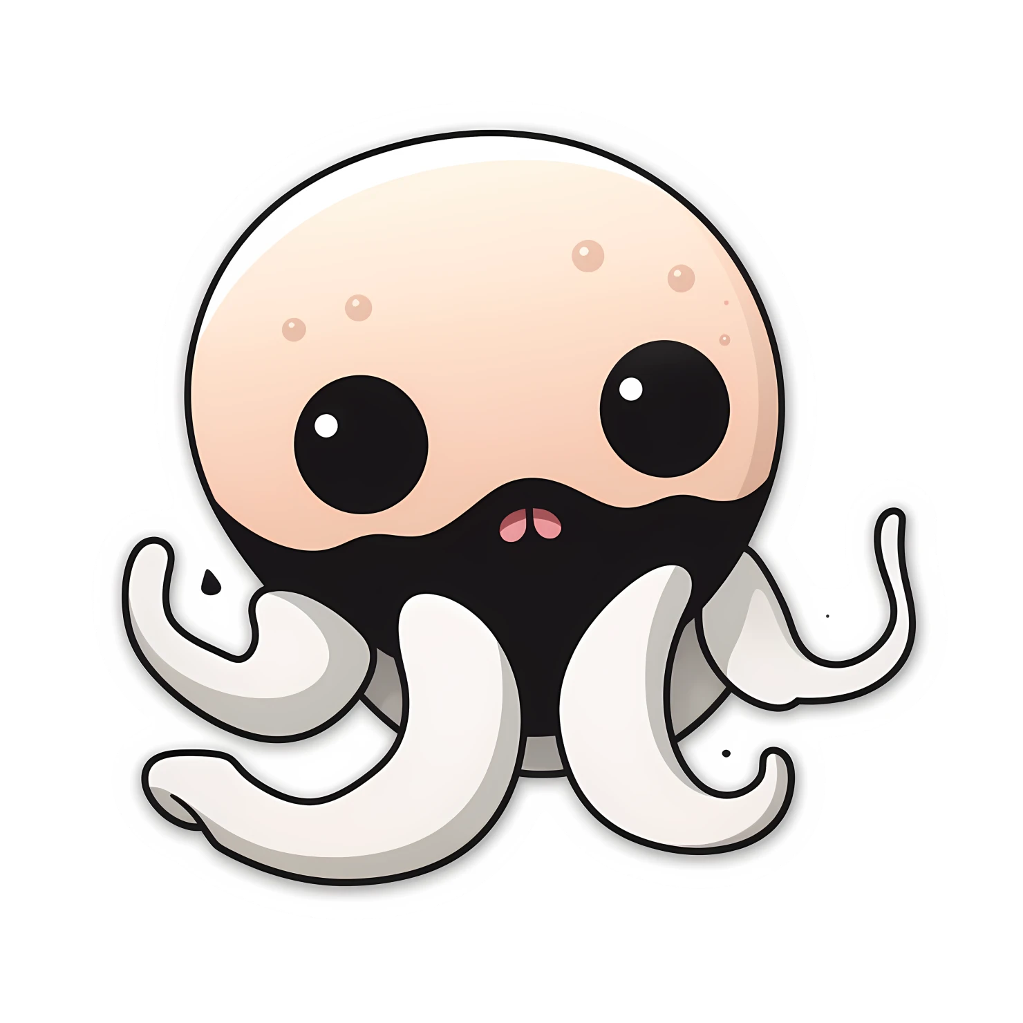 Kawaii octopus sticker isolated on transparent background #28251