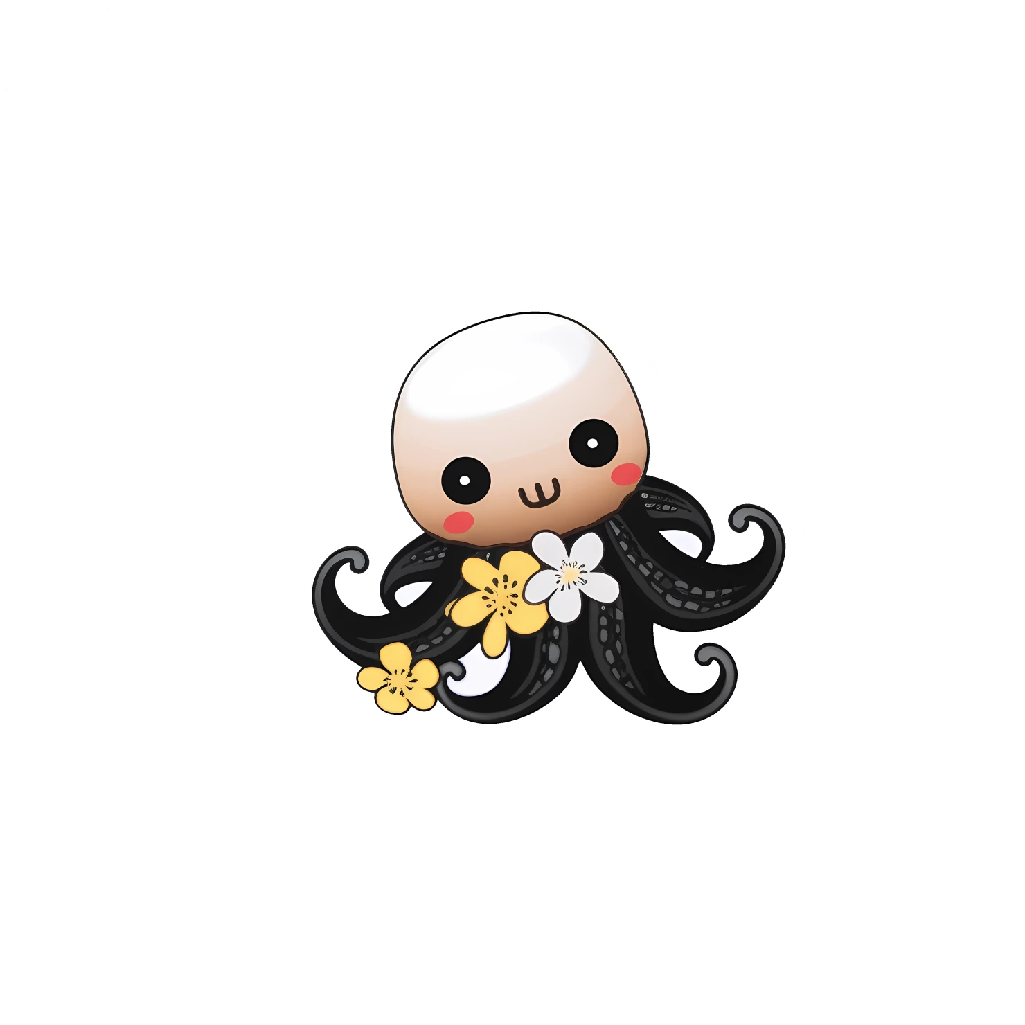 Kawaii octopus sticker isolated on transparent background #28253