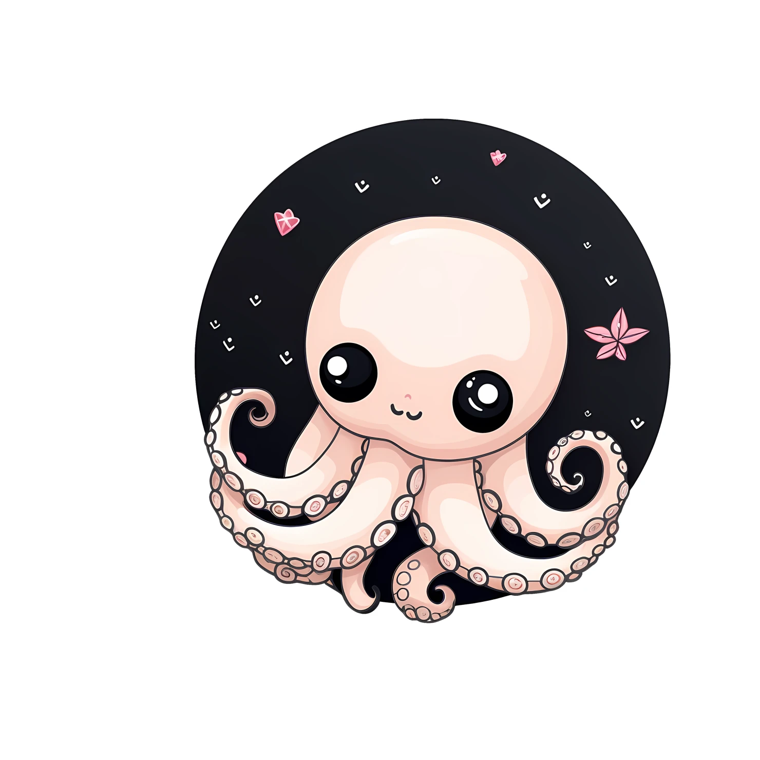 Kawaii octopus sticker isolated on transparent background #28254