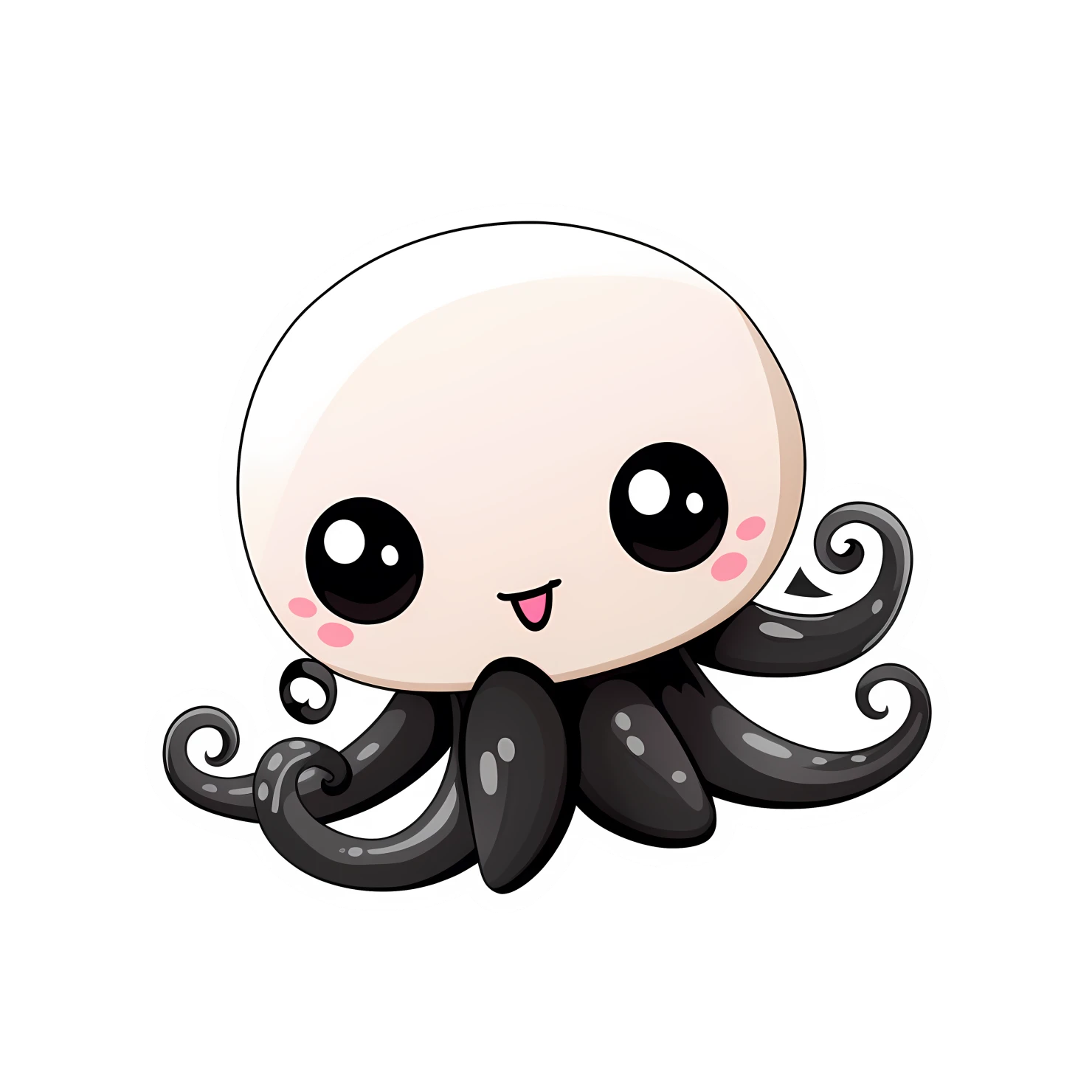 Kawaii octopus sticker isolated on transparent background #28255