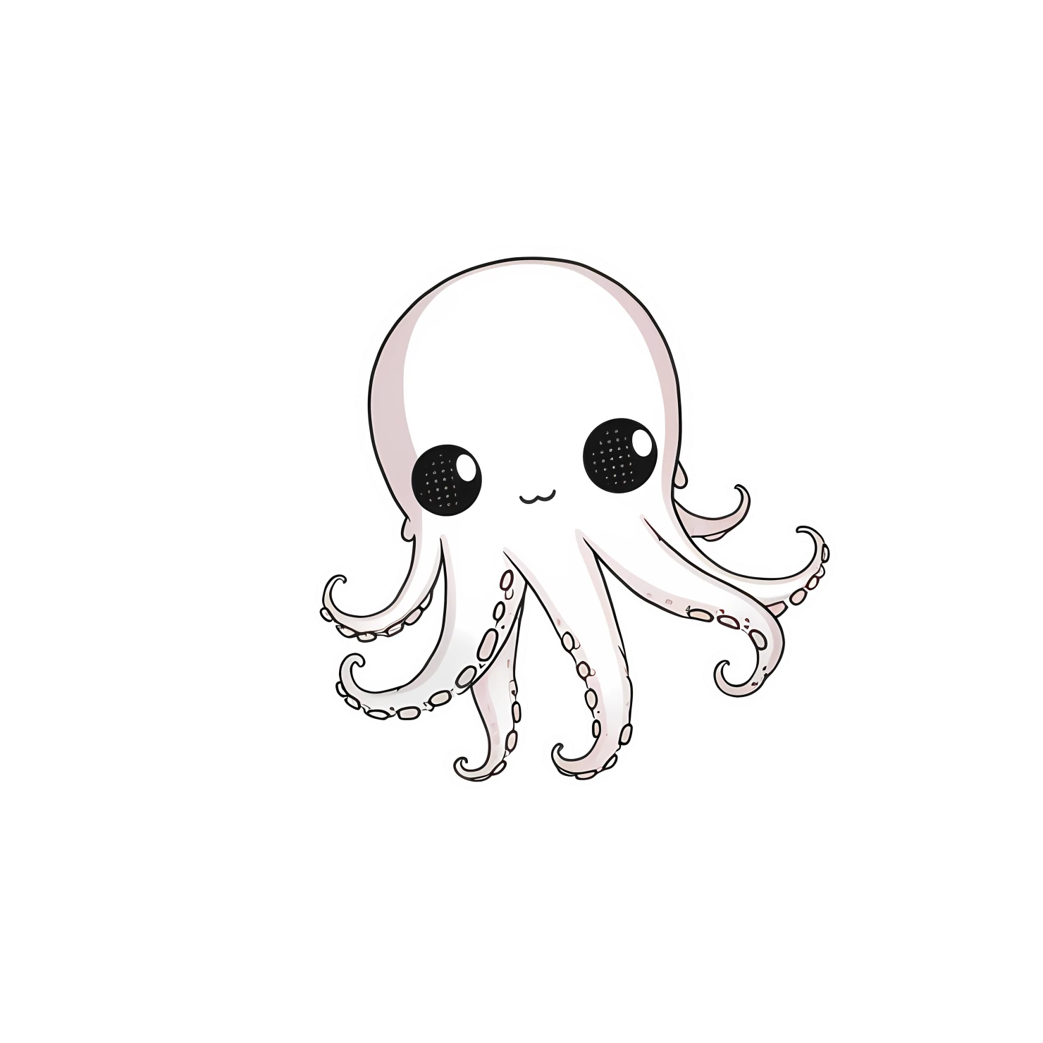 Kawaii octopus sticker isolated on transparent background #28257
