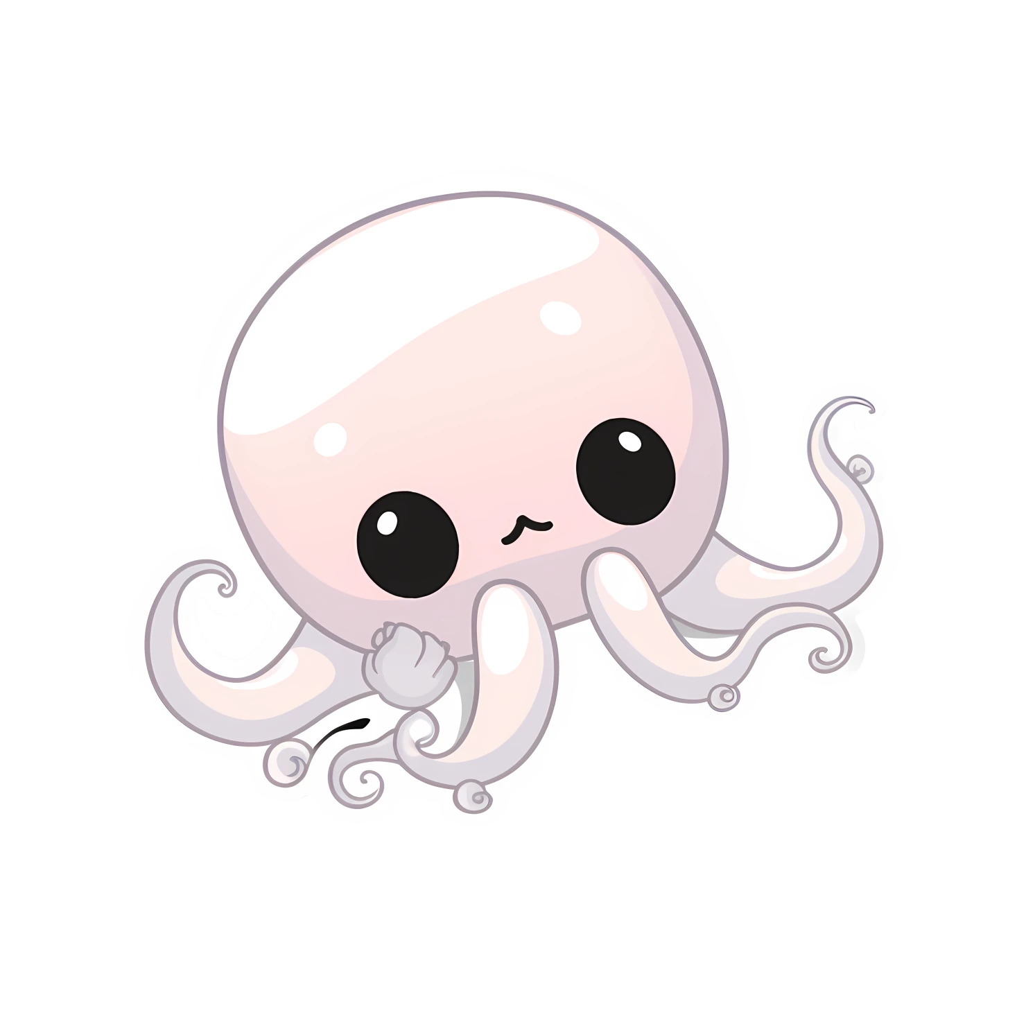 Kawaii octopus sticker isolated on transparent background #28258