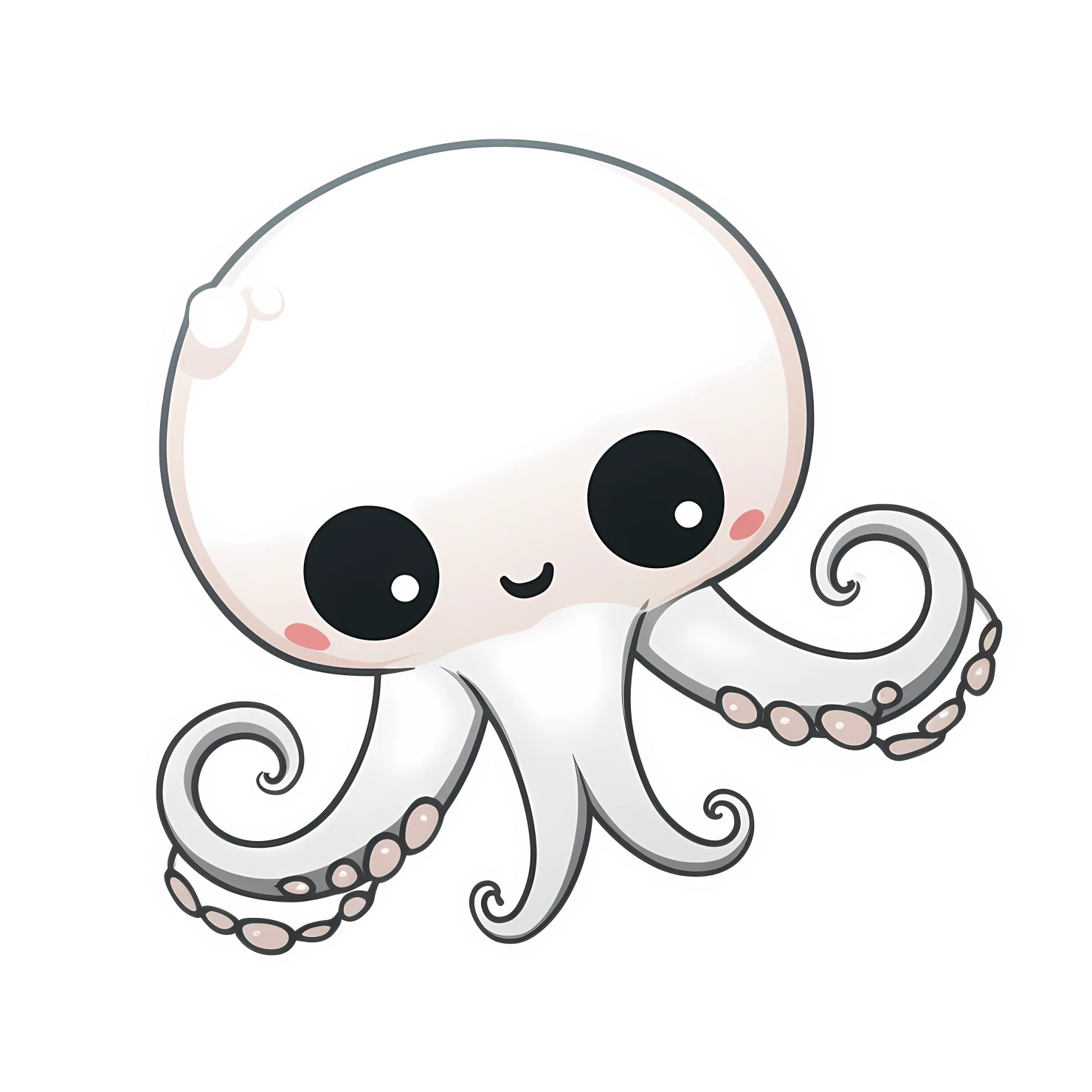 Kawaii octopus sticker isolated on transparent background #28259