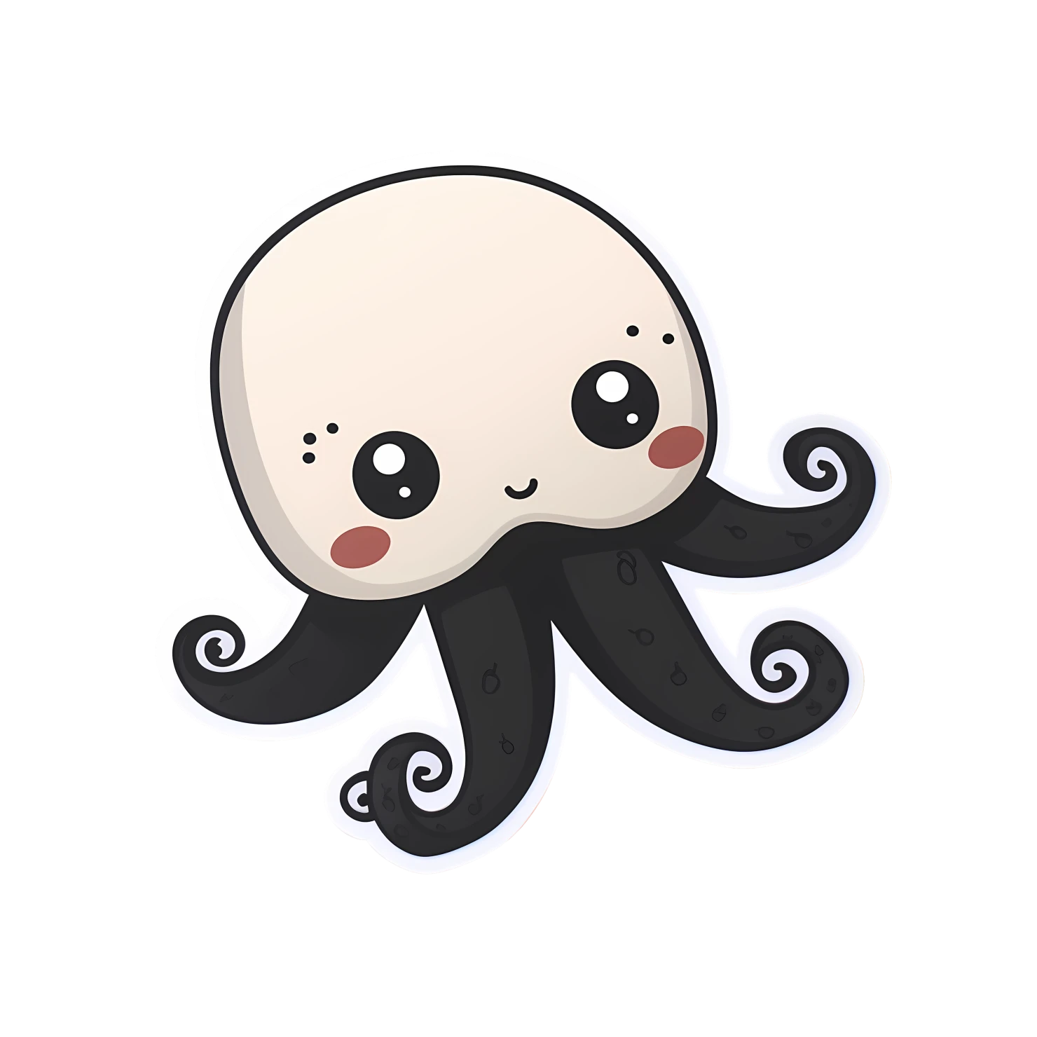 Kawaii octopus sticker isolated on transparent background #28260