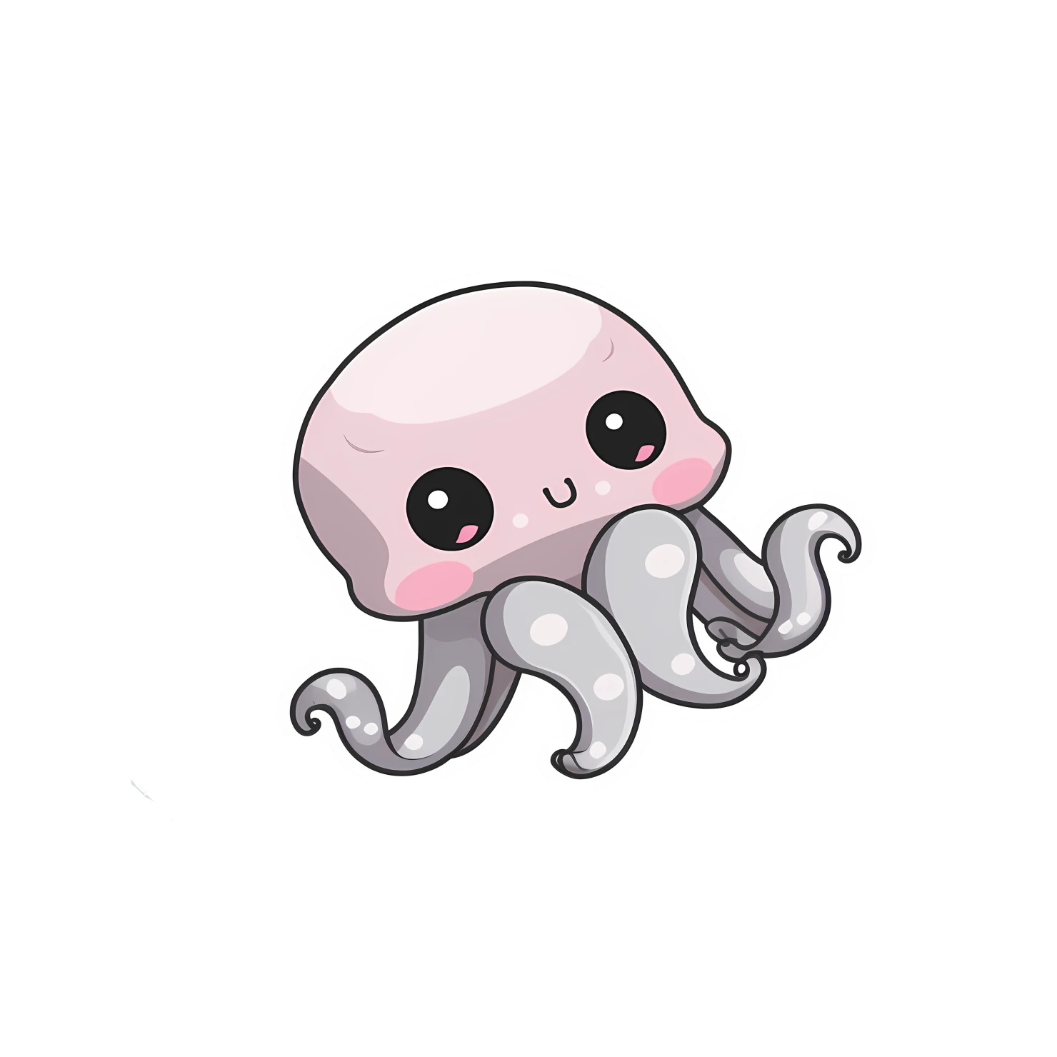 Kawaii octopus sticker isolated on transparent background #28261