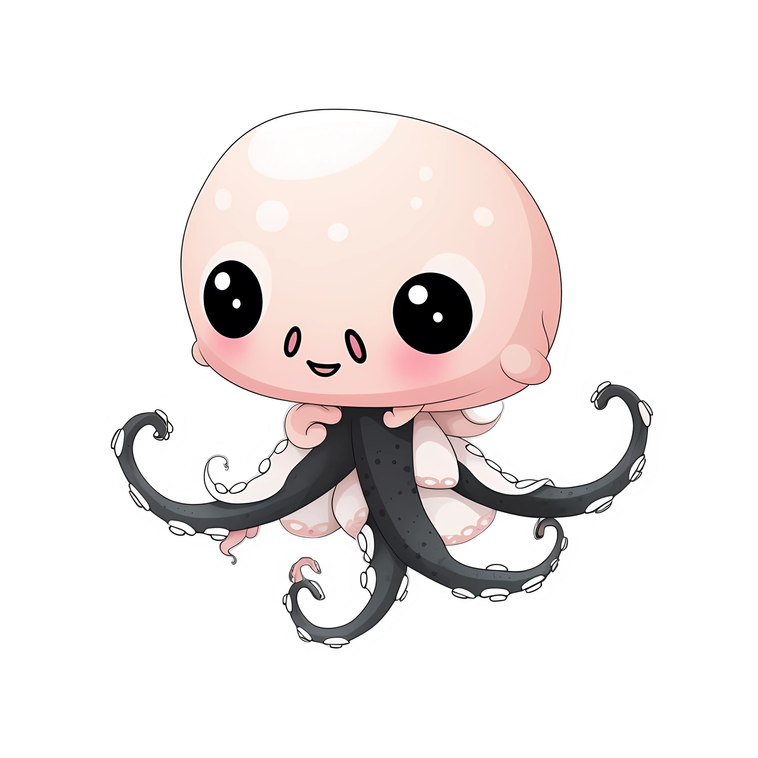 Kawaii octopus sticker isolated on transparent background #28263
