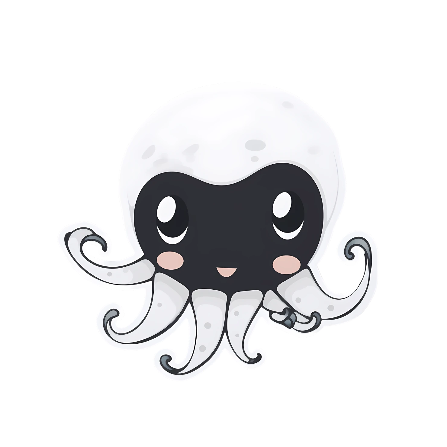 Kawaii octopus sticker isolated on transparent background #28265