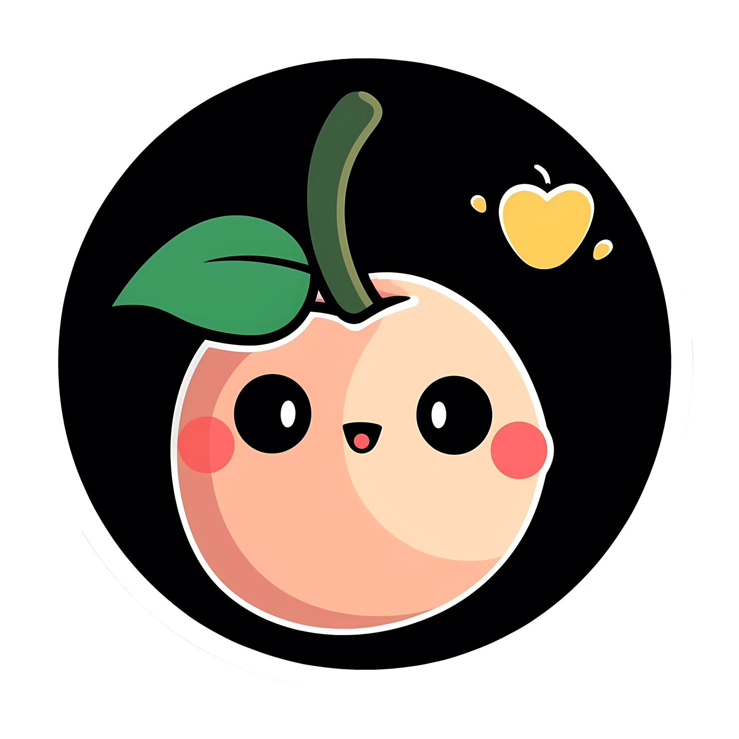 Kawaii peaches sticker isolated on transparent background #28278