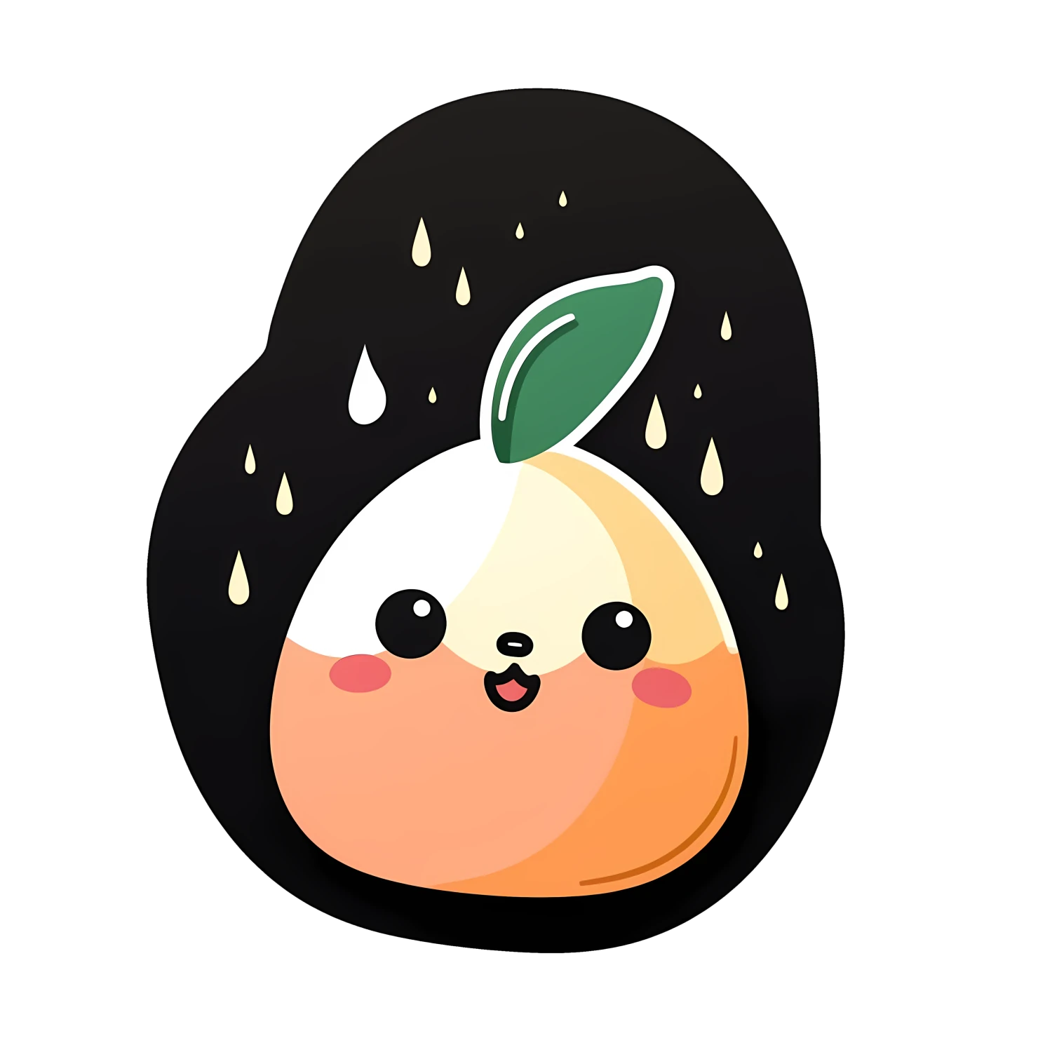 Kawaii peaches sticker isolated on transparent background #28279