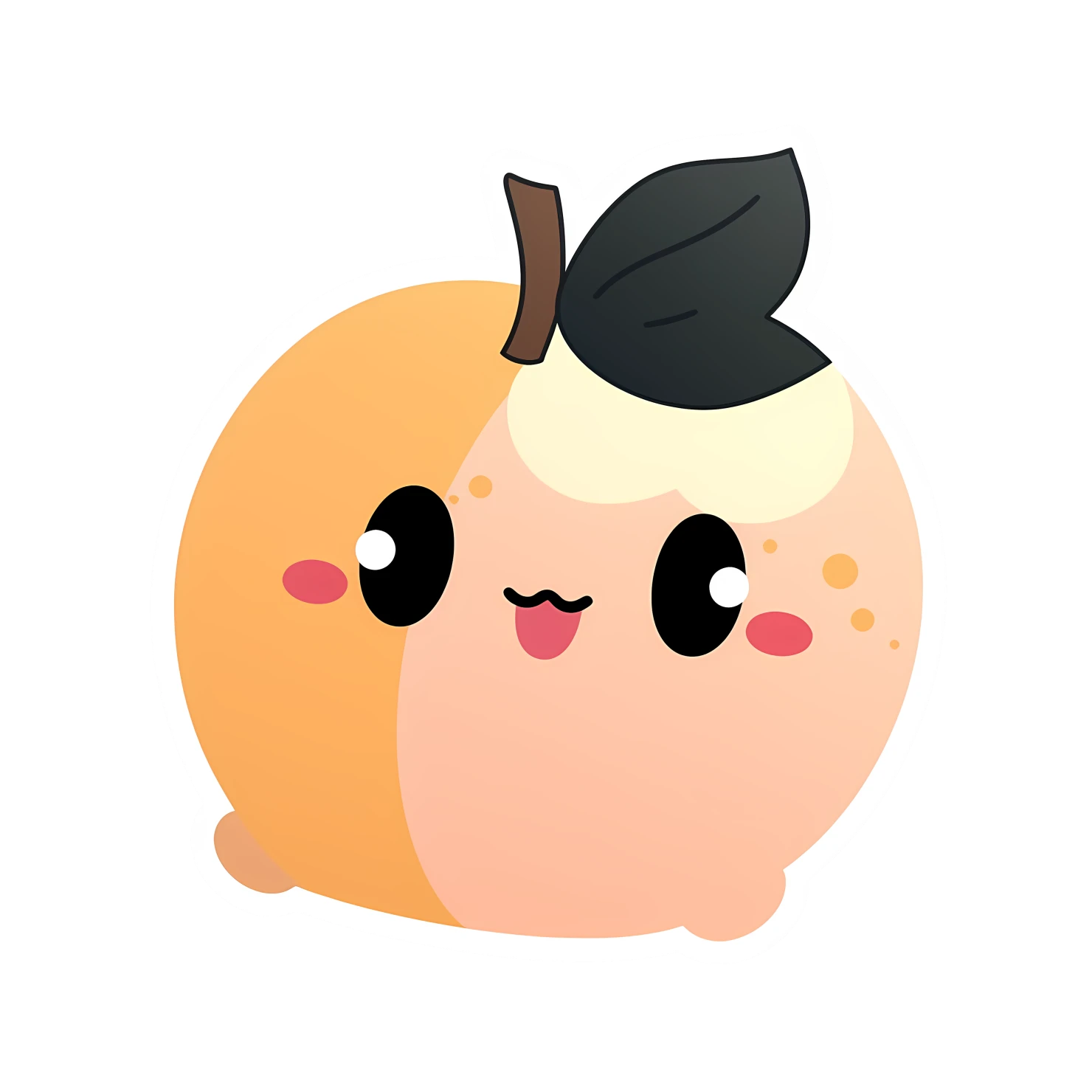 Kawaii peaches sticker isolated on transparent background #28280
