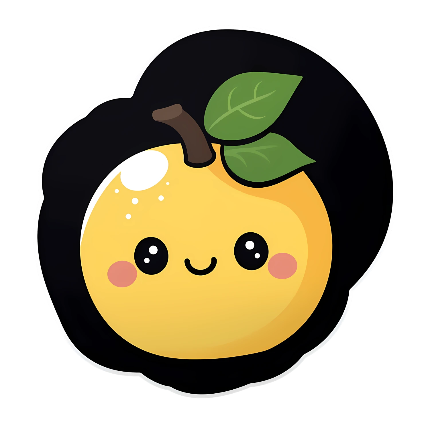 Kawaii peaches sticker isolated on transparent background #28281