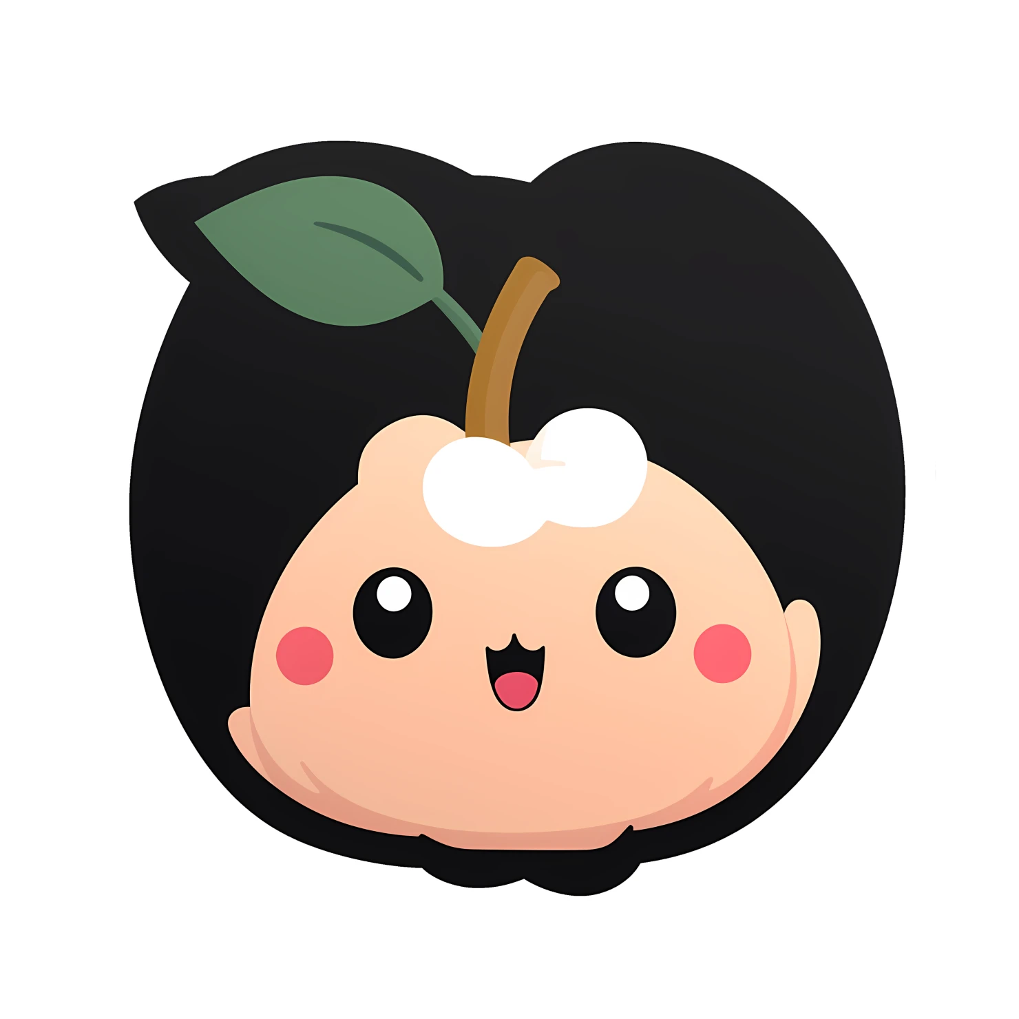 Kawaii peaches sticker isolated on transparent background #28282