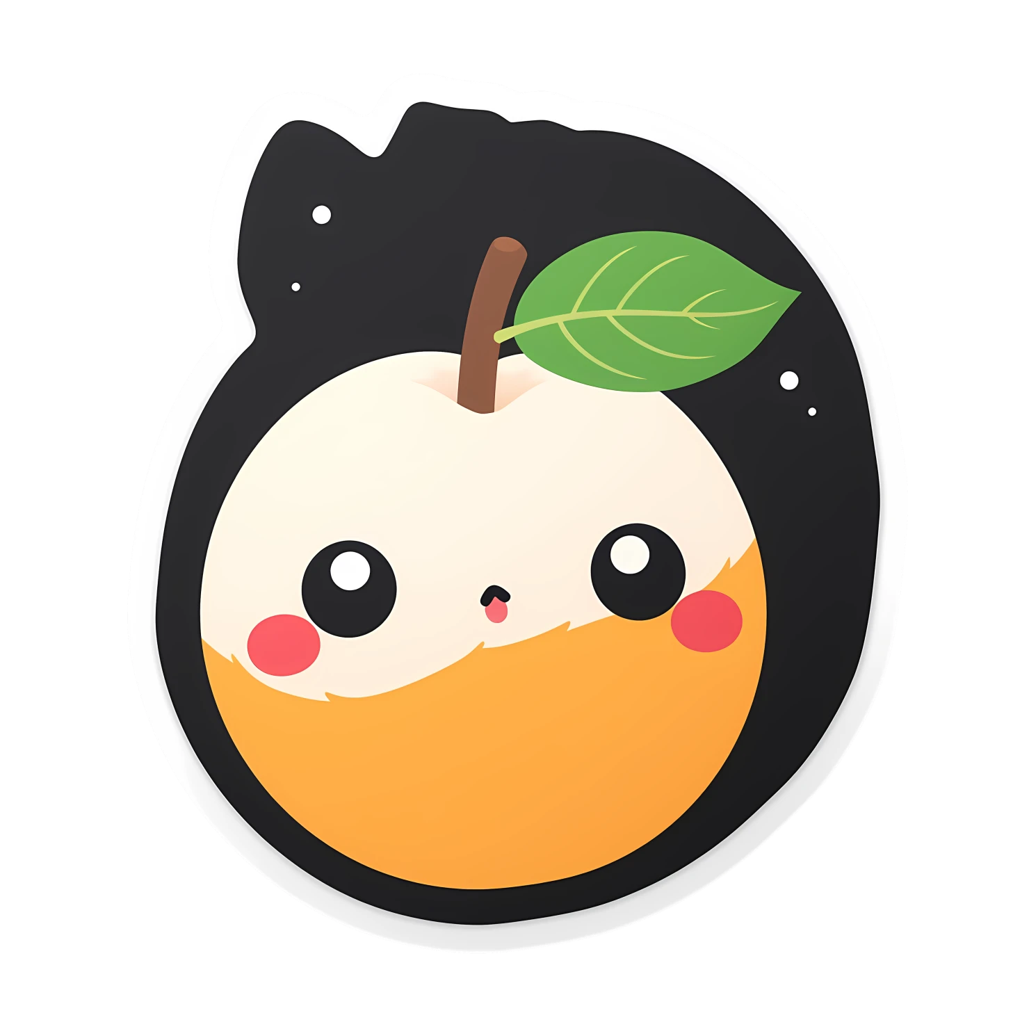 Kawaii peaches sticker isolated on transparent background #28283