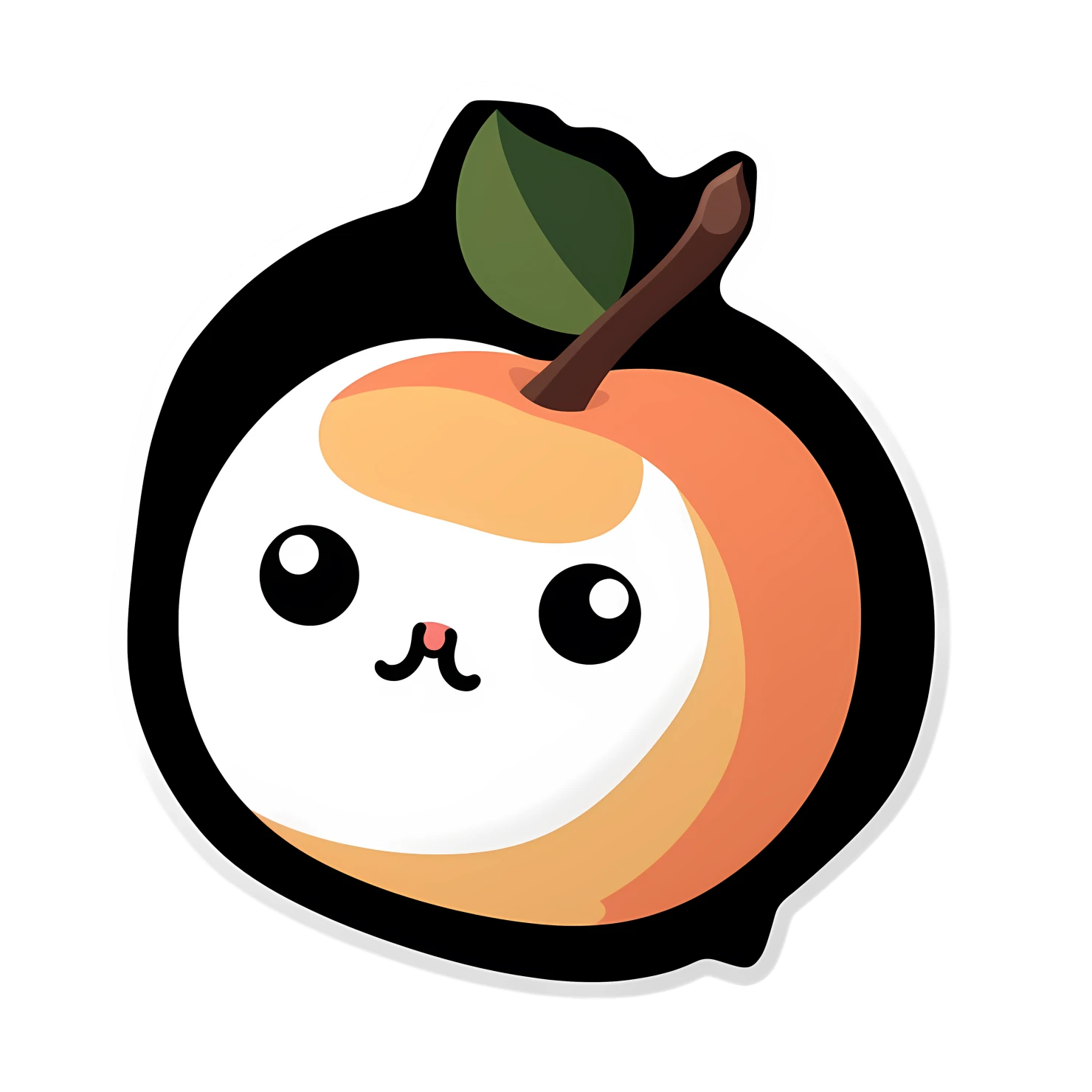 Kawaii peaches sticker isolated on transparent background #28284