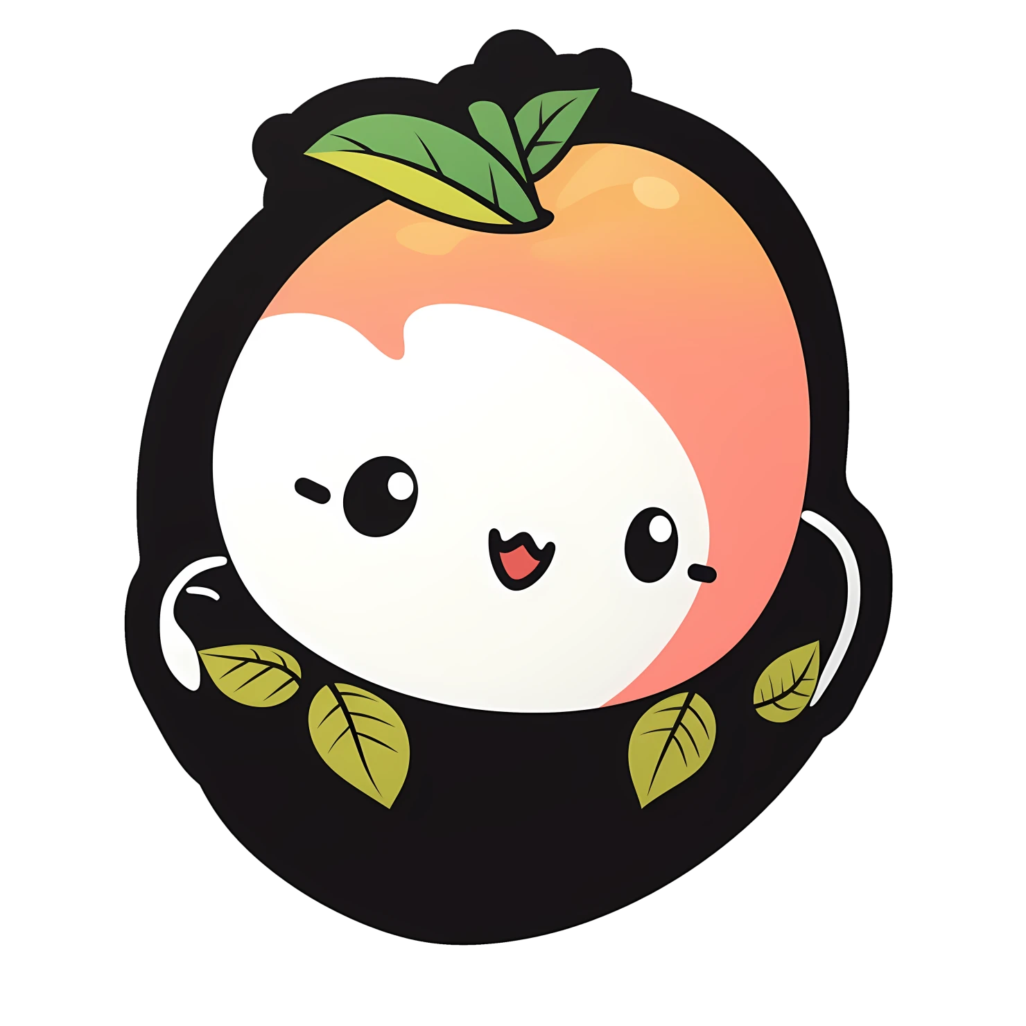 Kawaii peaches sticker isolated on transparent background #28285