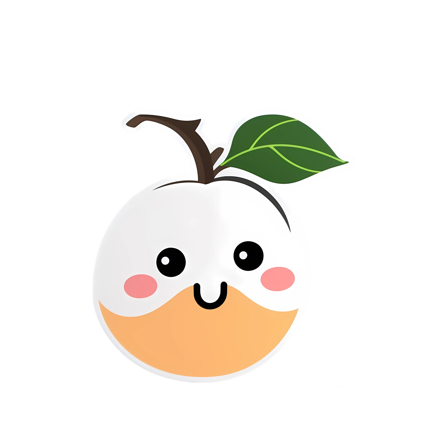 Kawaii peaches sticker isolated on transparent background #28286