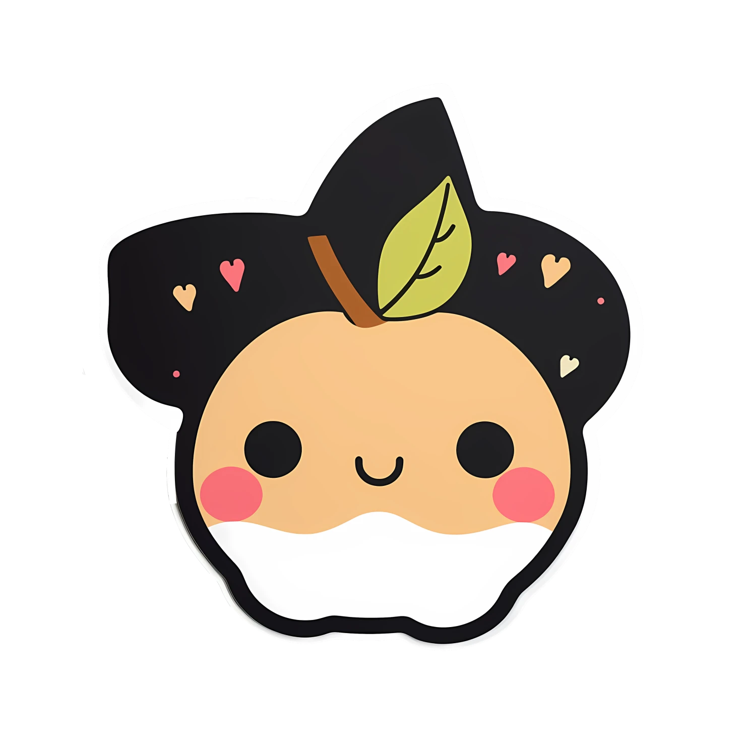 Kawaii peaches sticker isolated on transparent background #28288