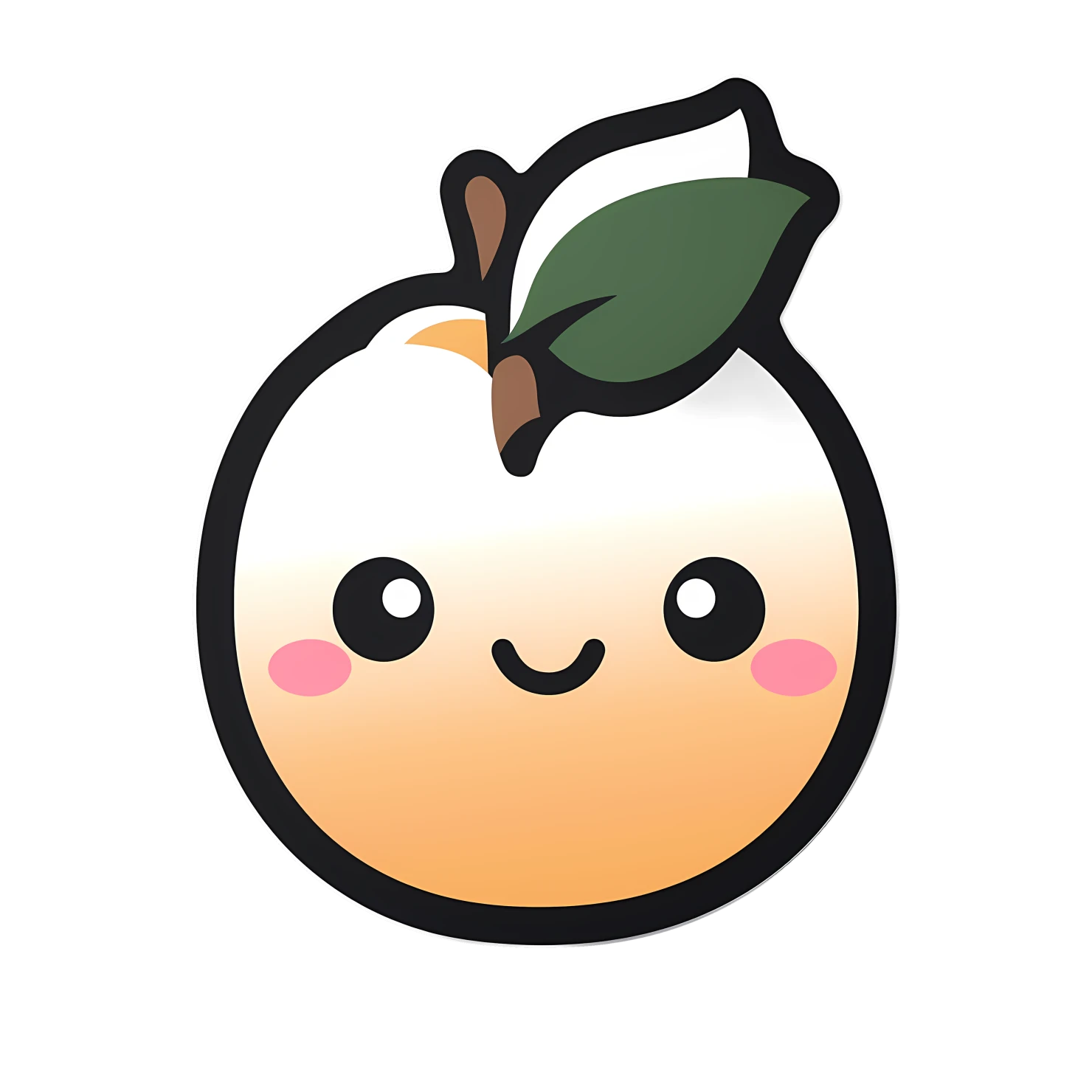 Kawaii peaches sticker isolated on transparent background #28289