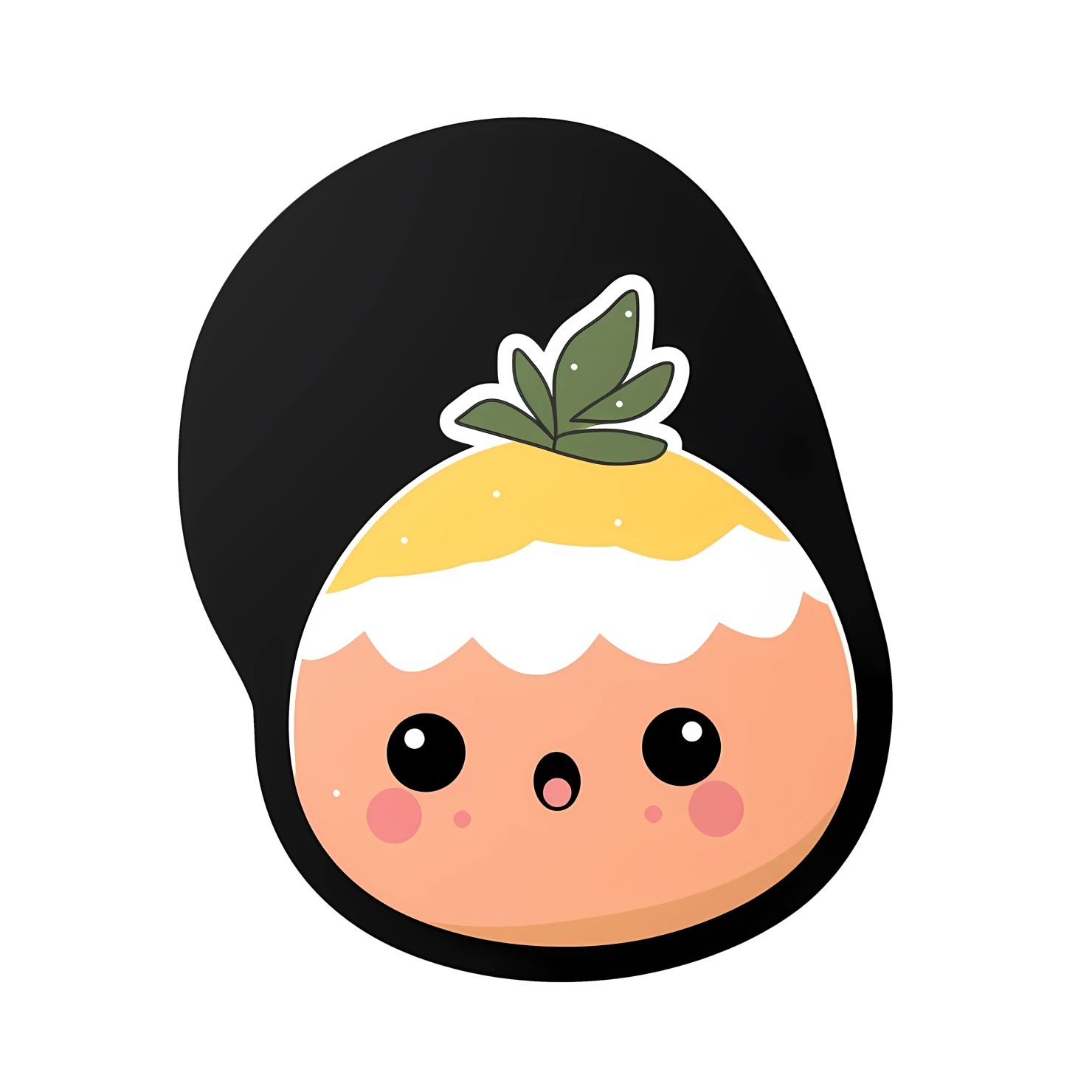 Kawaii peaches sticker isolated on transparent background #28290