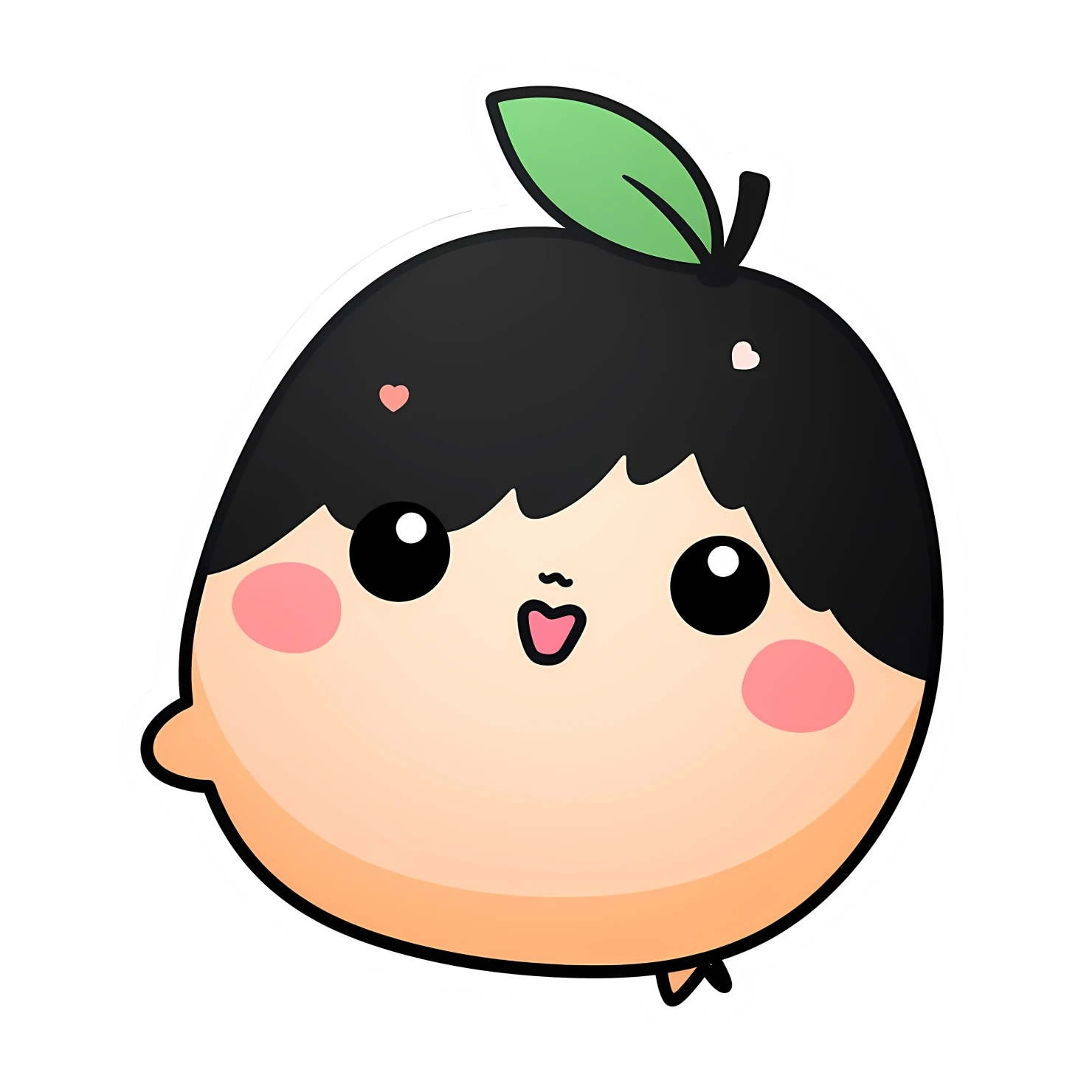 Kawaii peaches sticker isolated on transparent background #28292