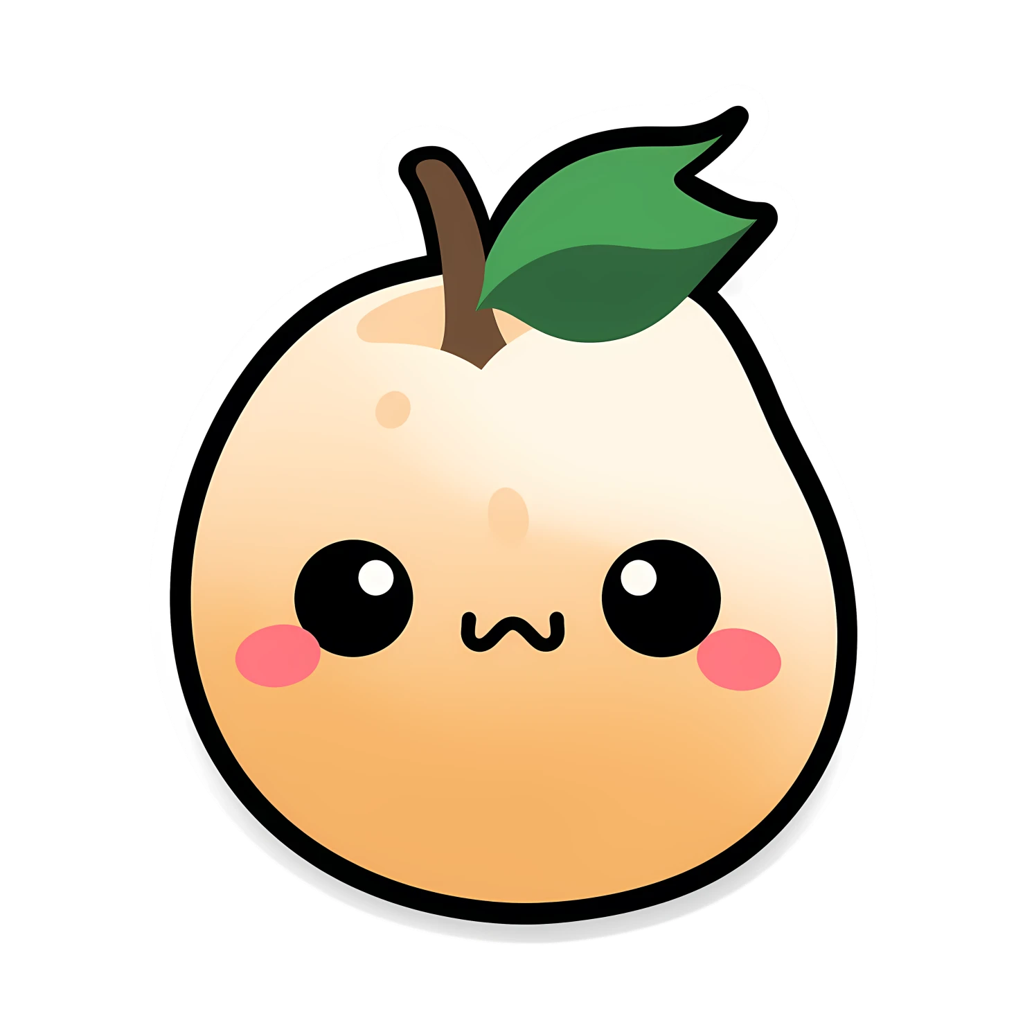 Kawaii peaches sticker isolated on transparent background #28293