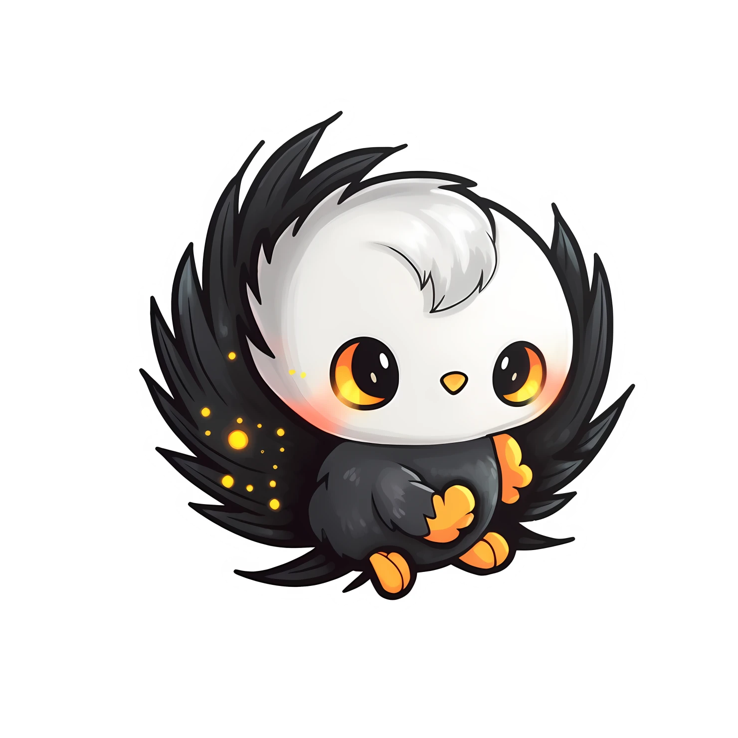 Kawaii phoenix sticker isolated on transparent background #28294