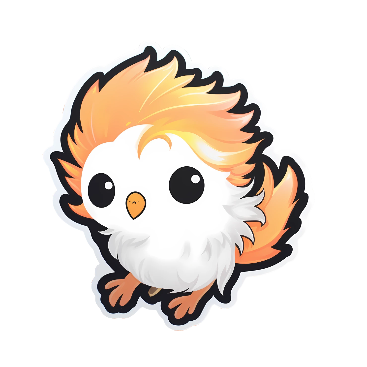 Kawaii phoenix sticker isolated on transparent background #28295