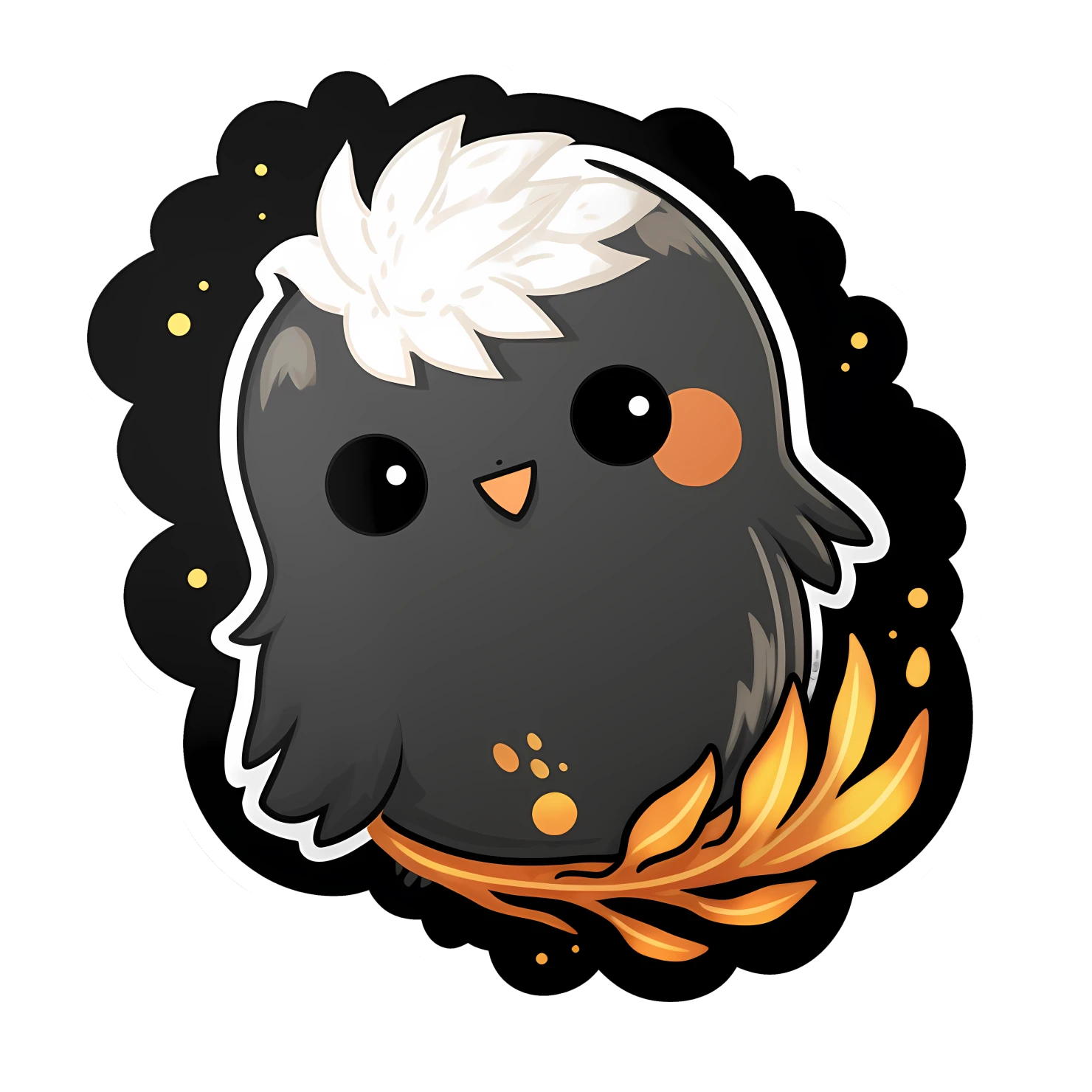 Kawaii phoenix sticker isolated on transparent background #28296