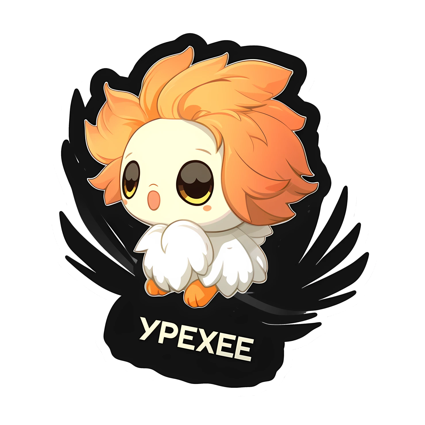 Kawaii phoenix sticker isolated on transparent background #28298