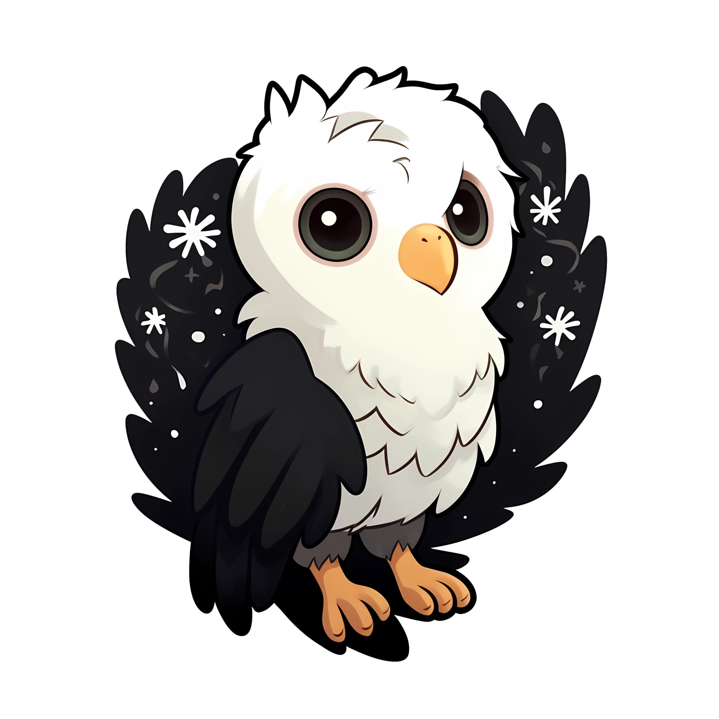 Kawaii phoenix sticker isolated on transparent background #28299
